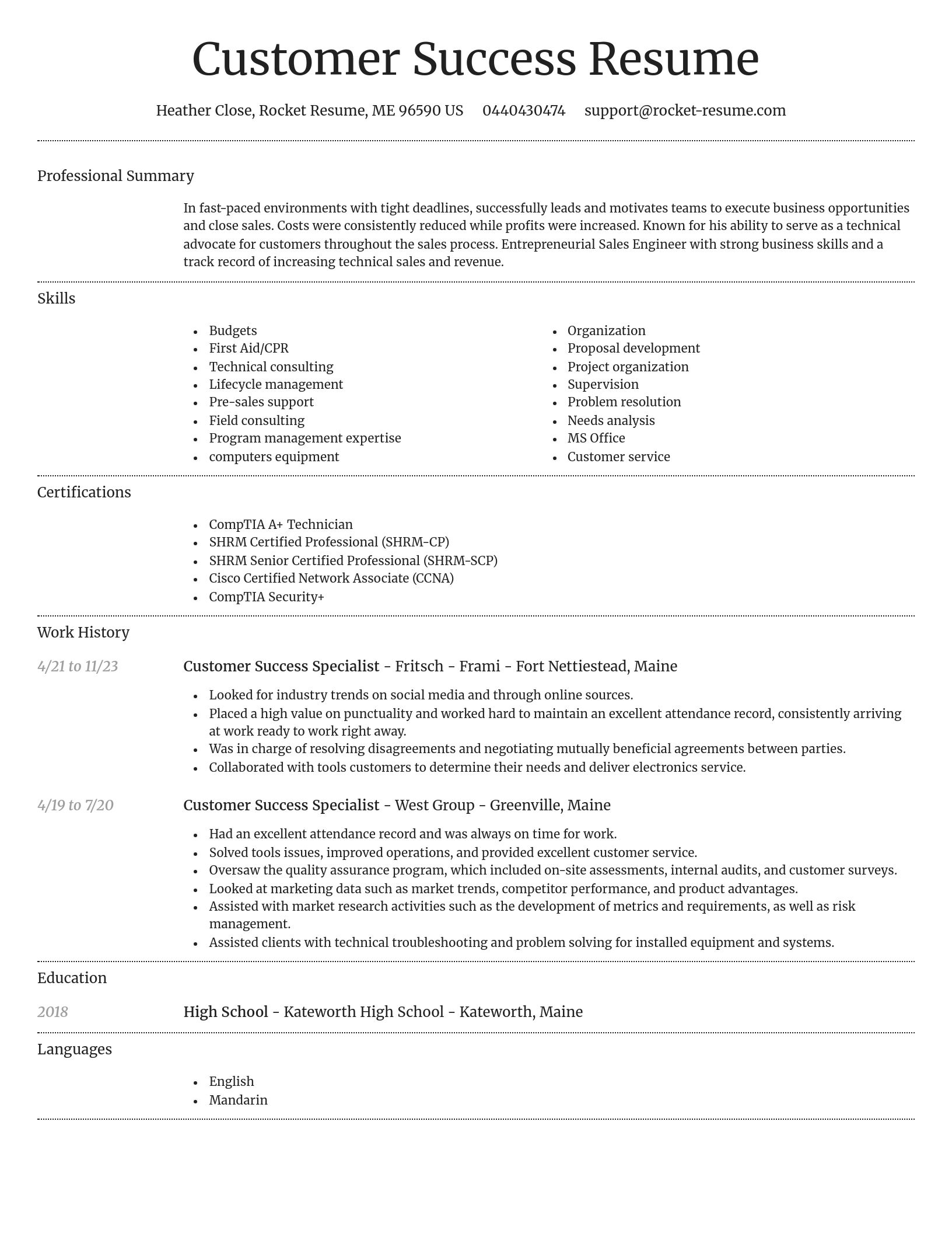 Dignified resume template