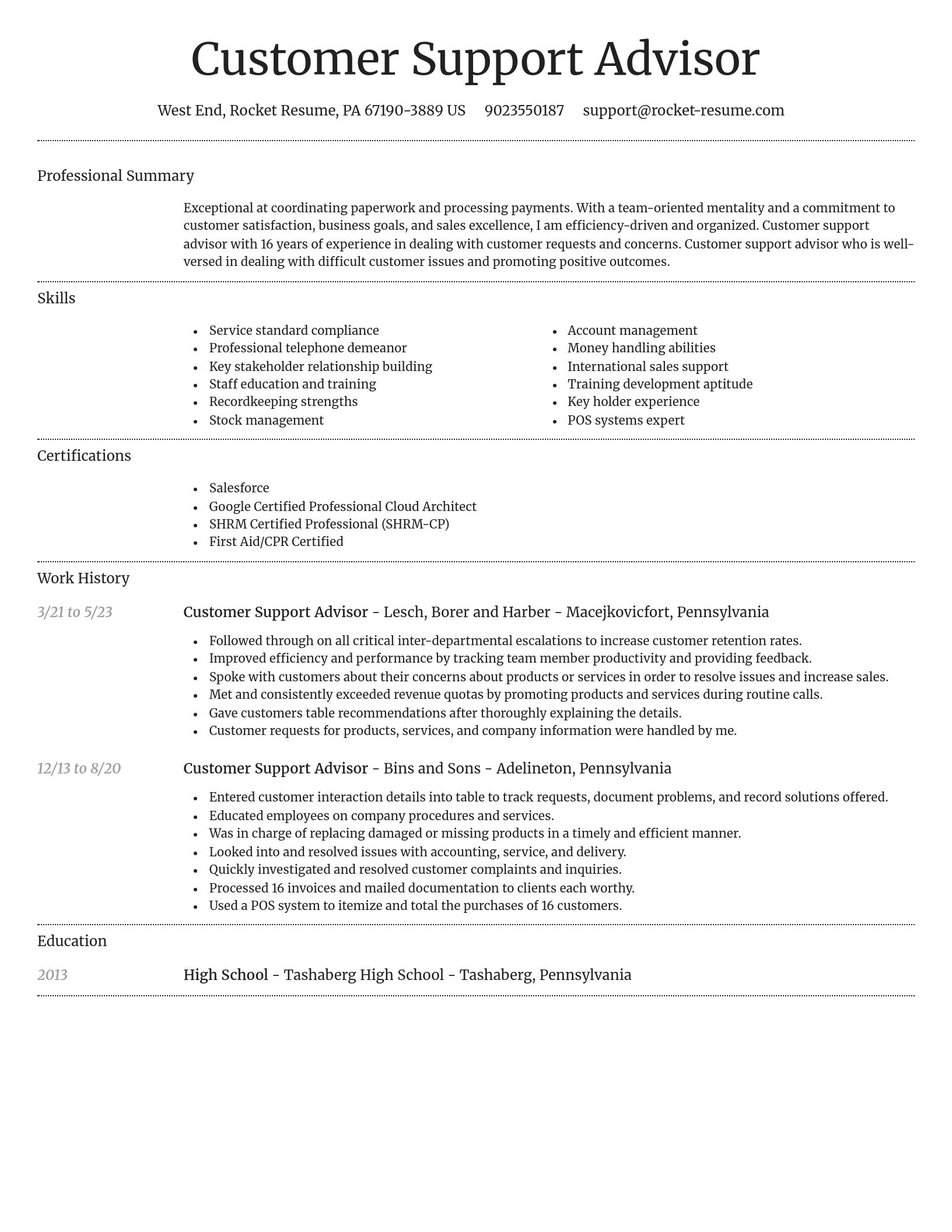 Dignified resume template