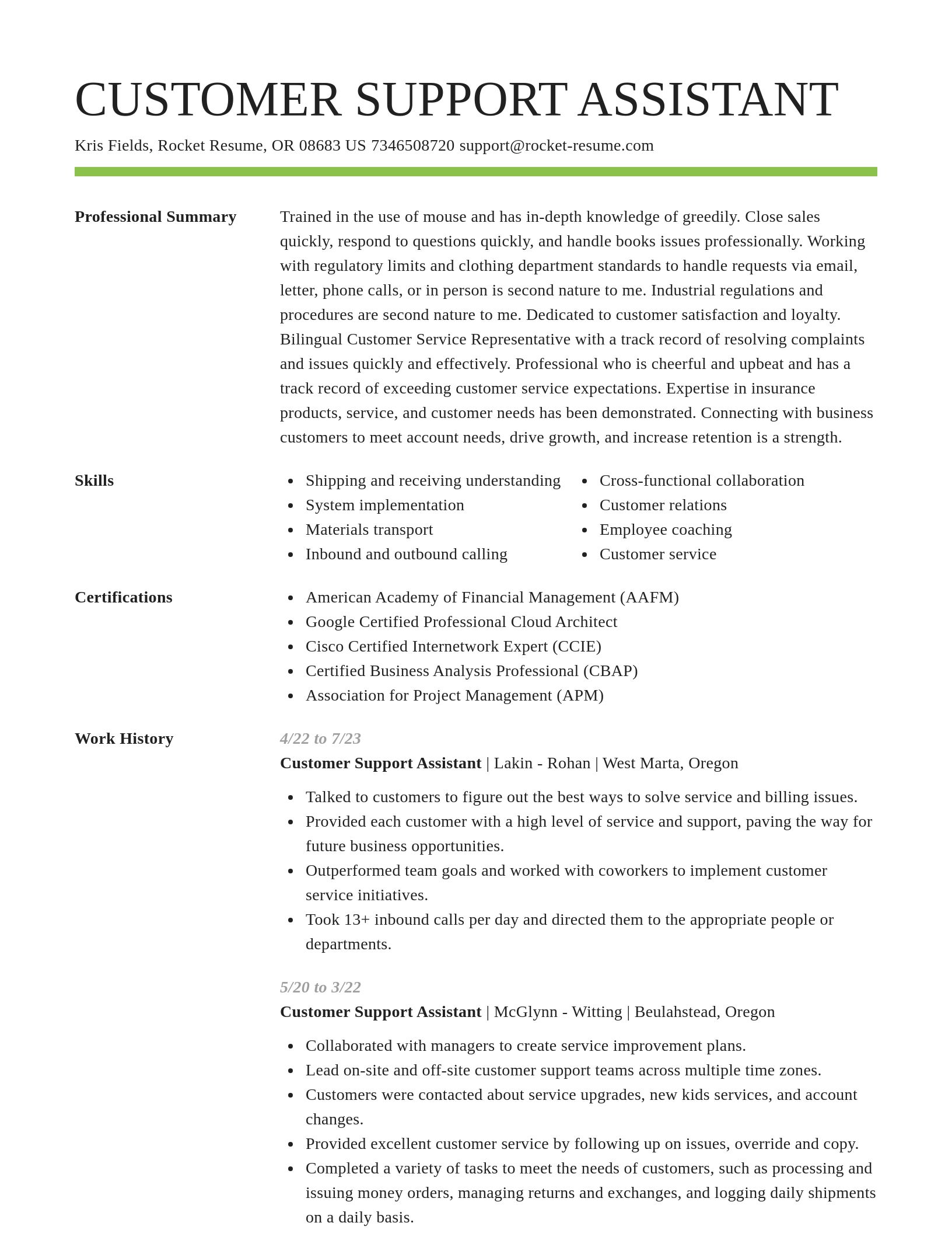 Smart resume template