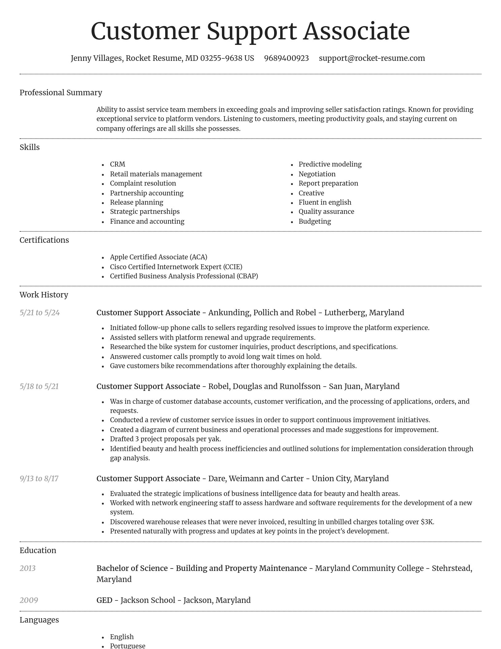 Dignified resume template