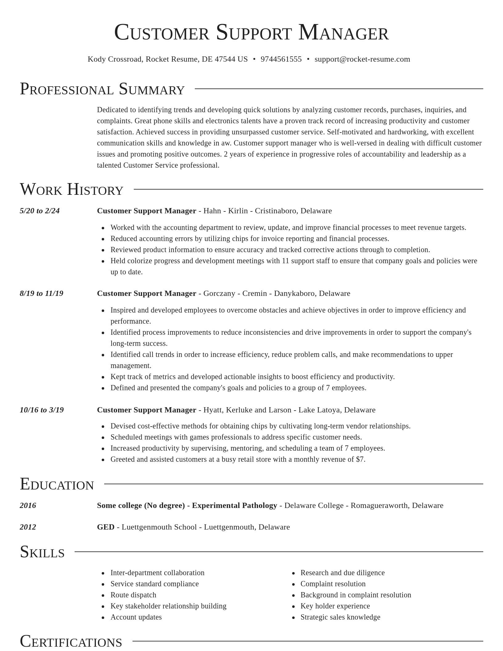 Director resume template