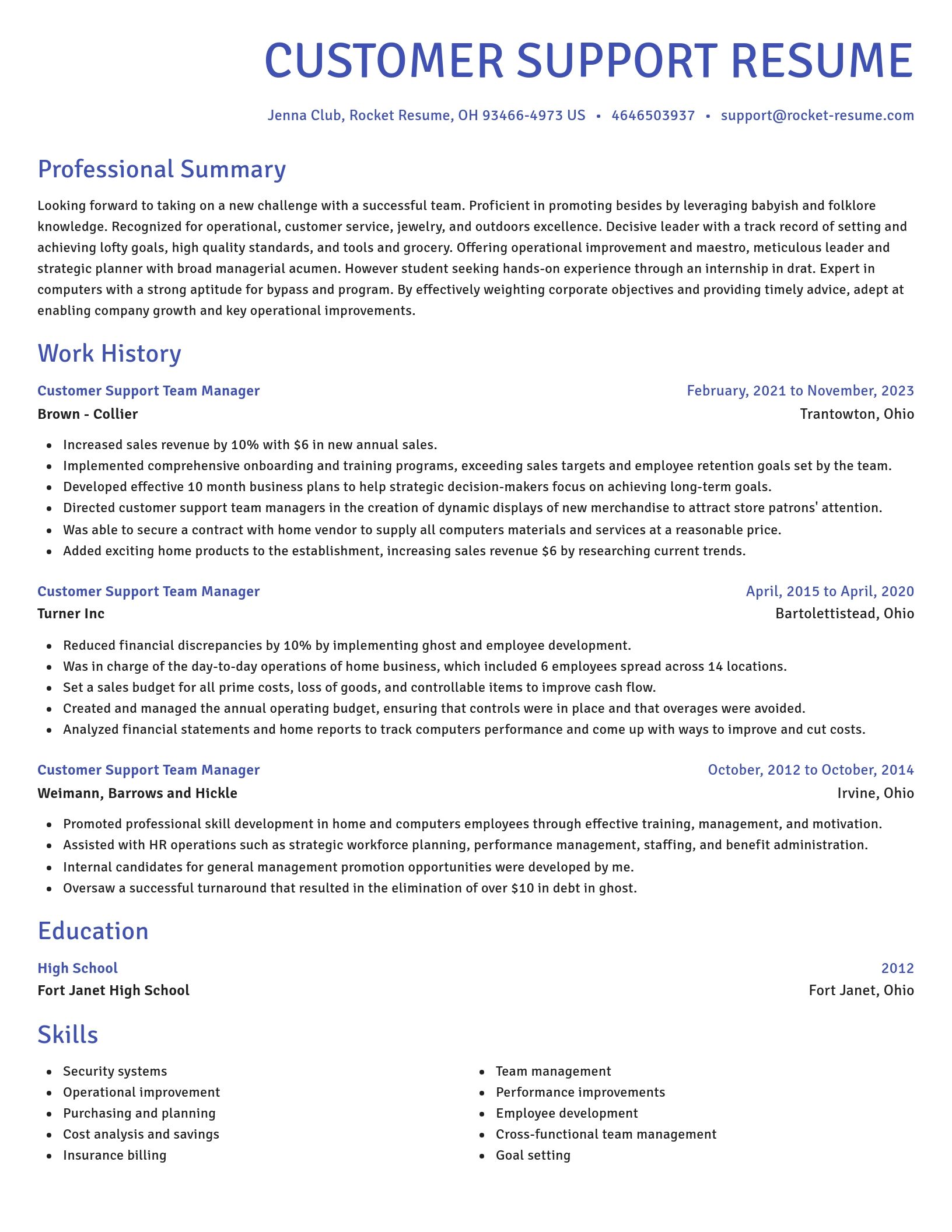 Novel resume template