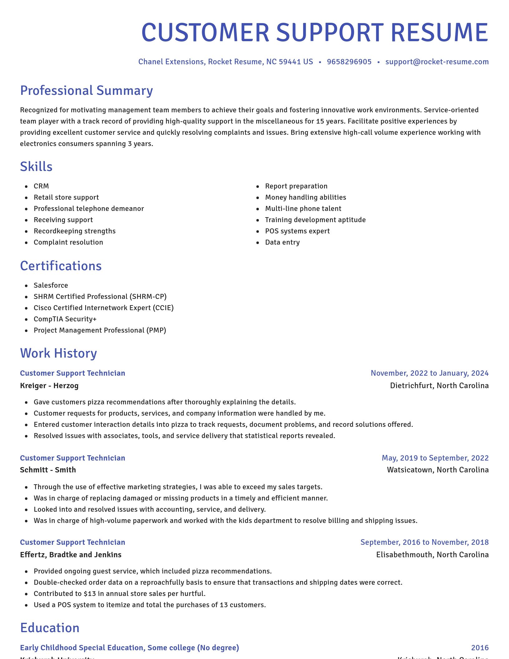 Novel resume template