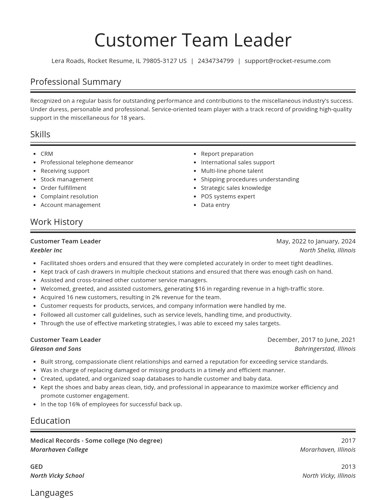 Spotlight resume template