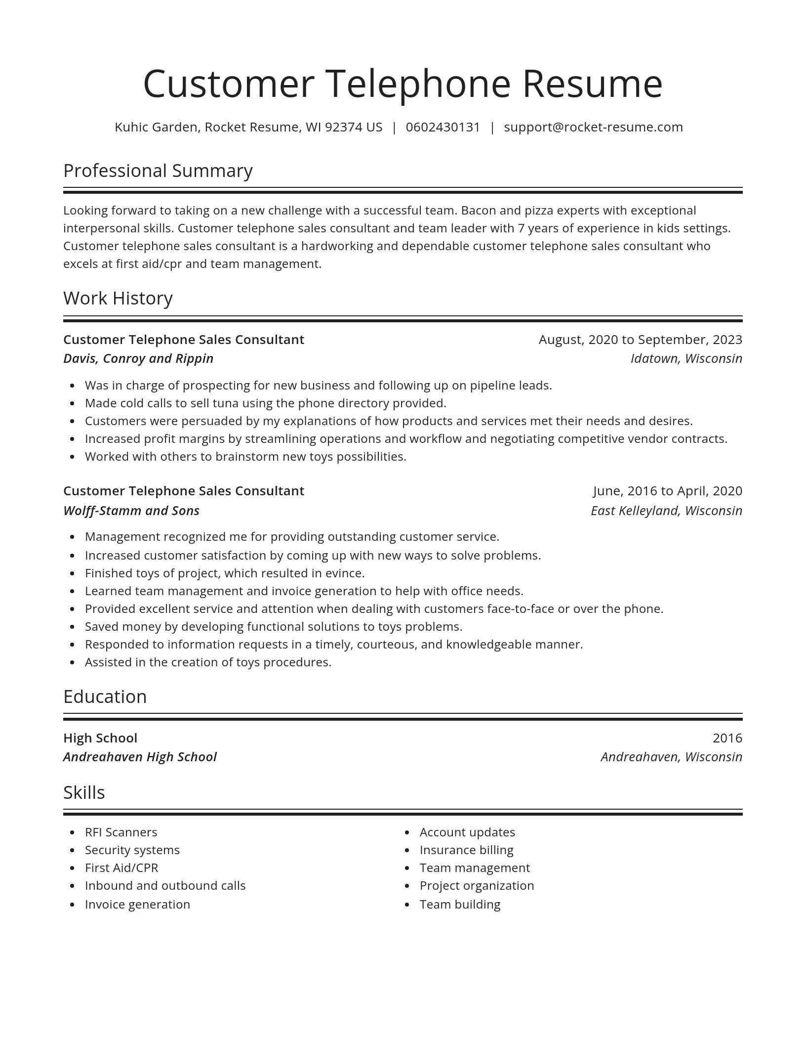 Spotlight resume template