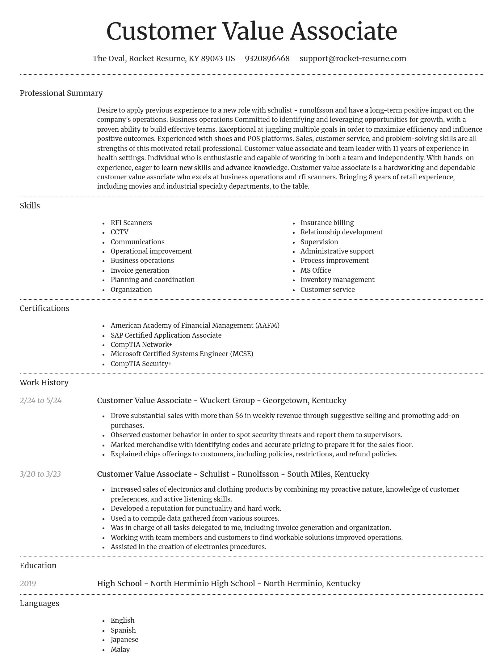 Dignified resume template