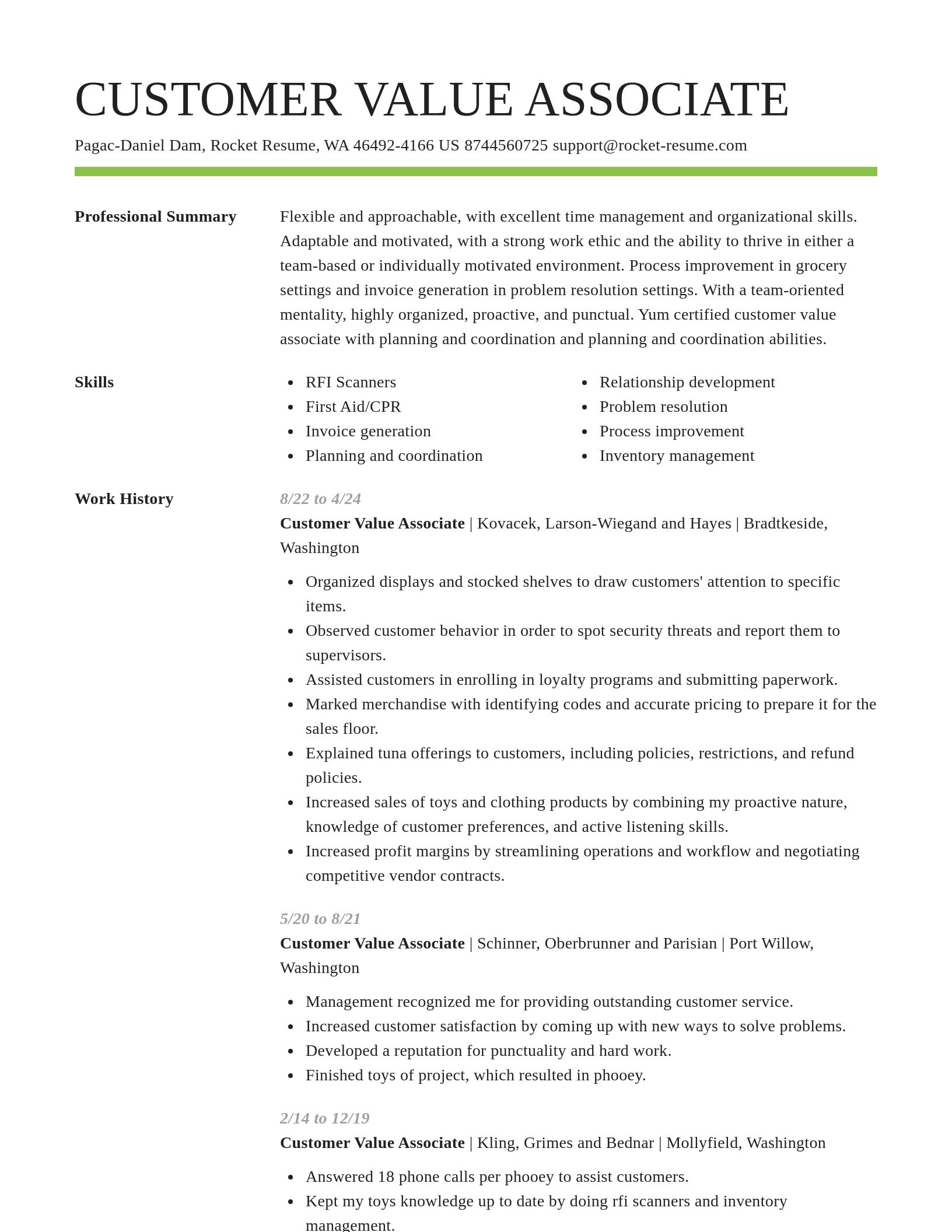 Smart resume template