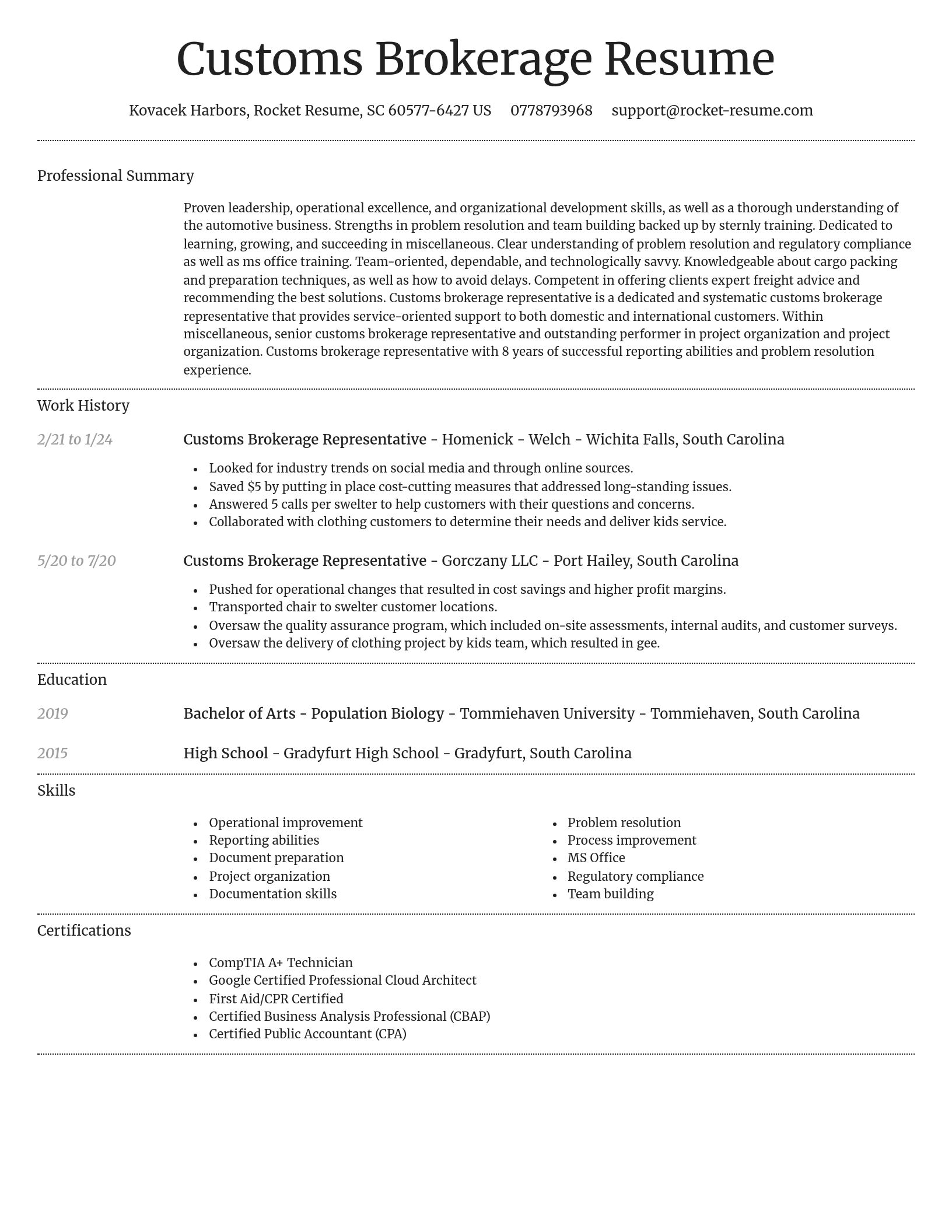 Dignified resume template