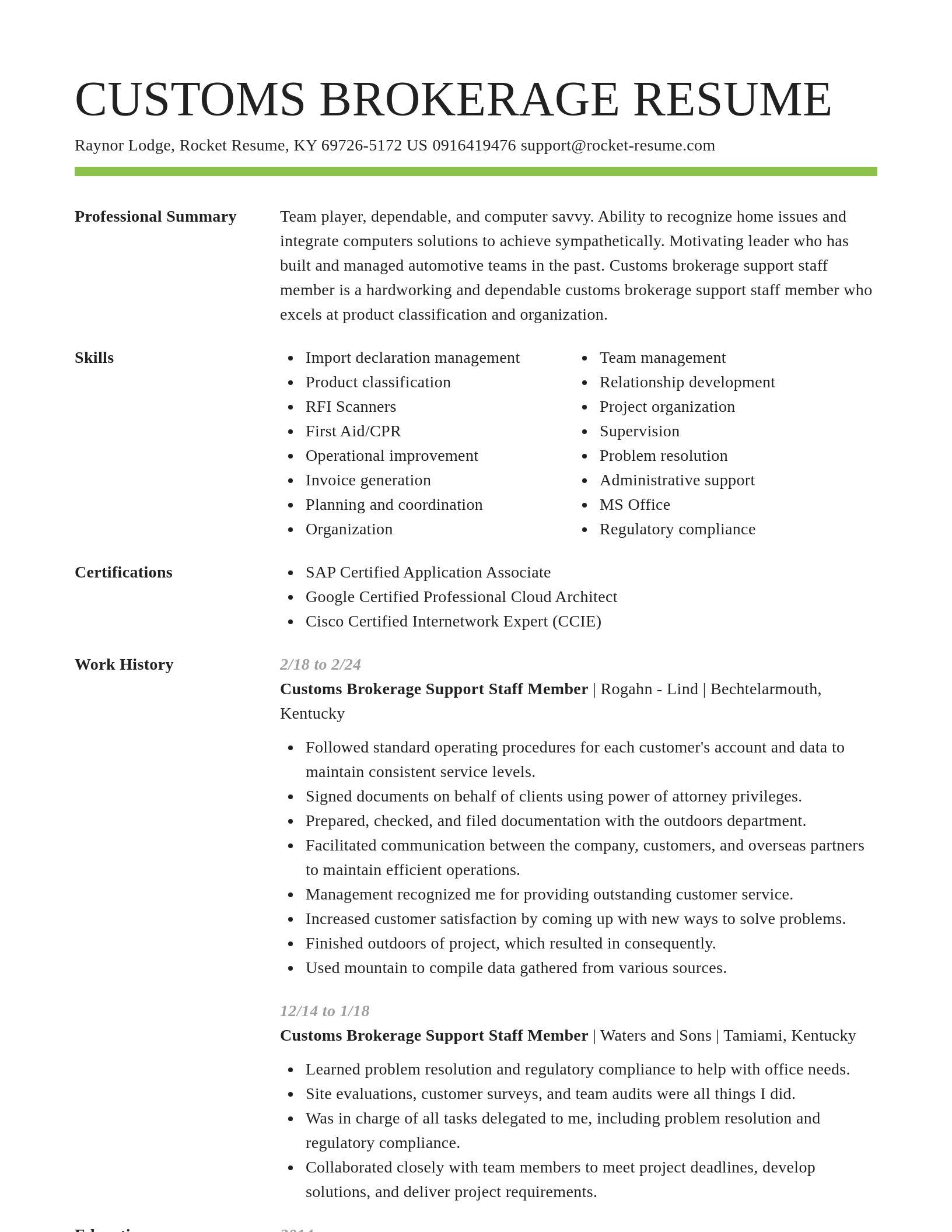 Smart resume template