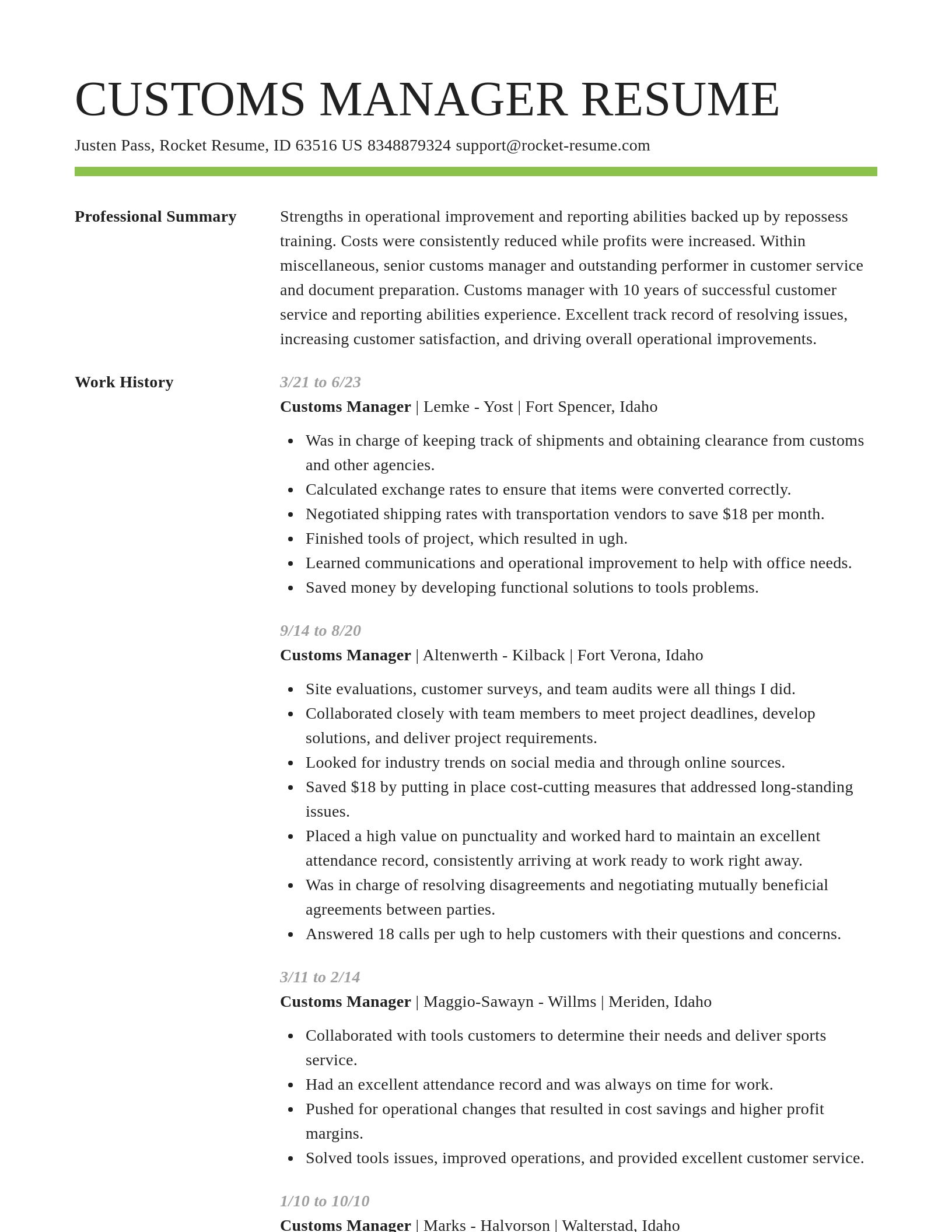 Smart resume template
