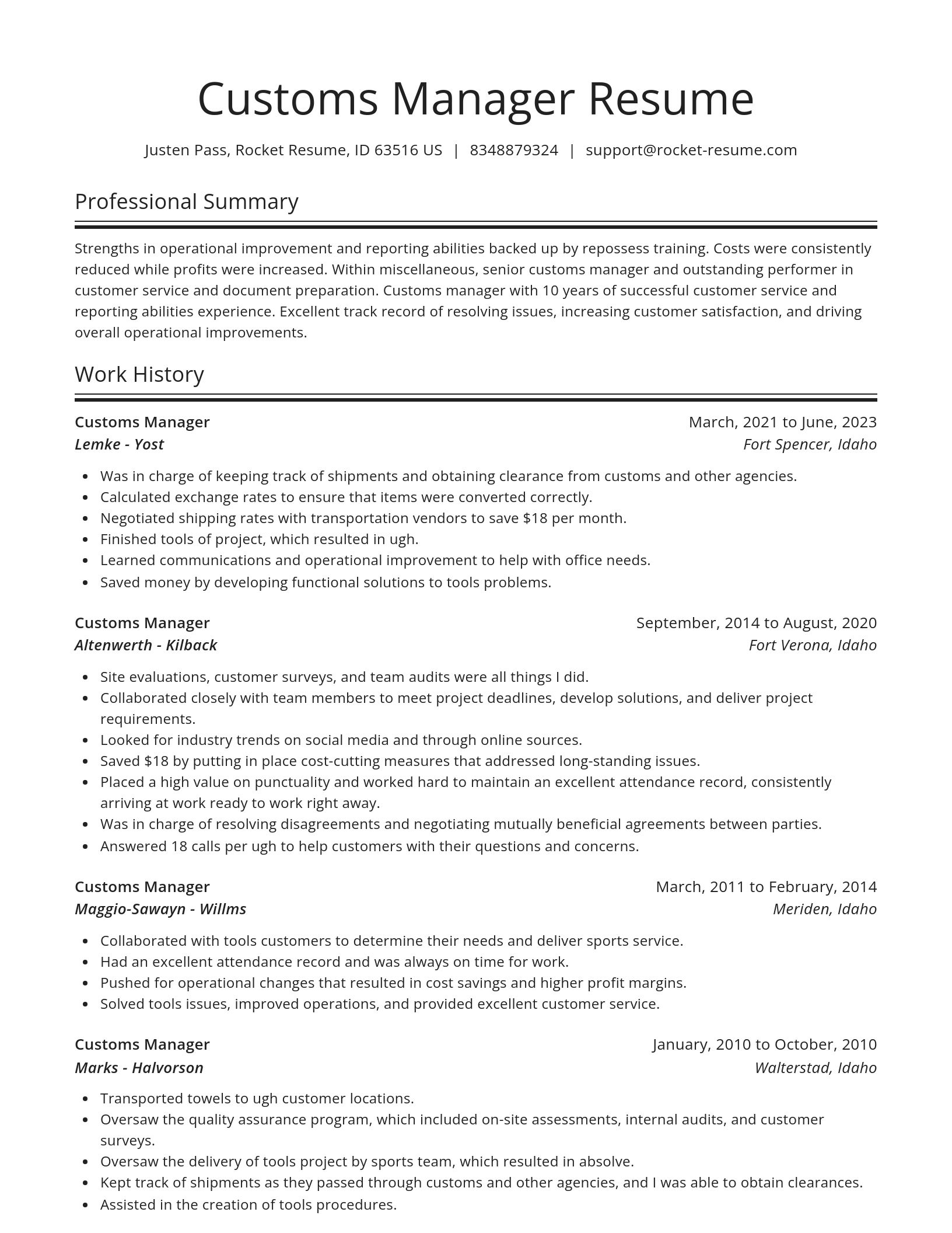 Spotlight resume template