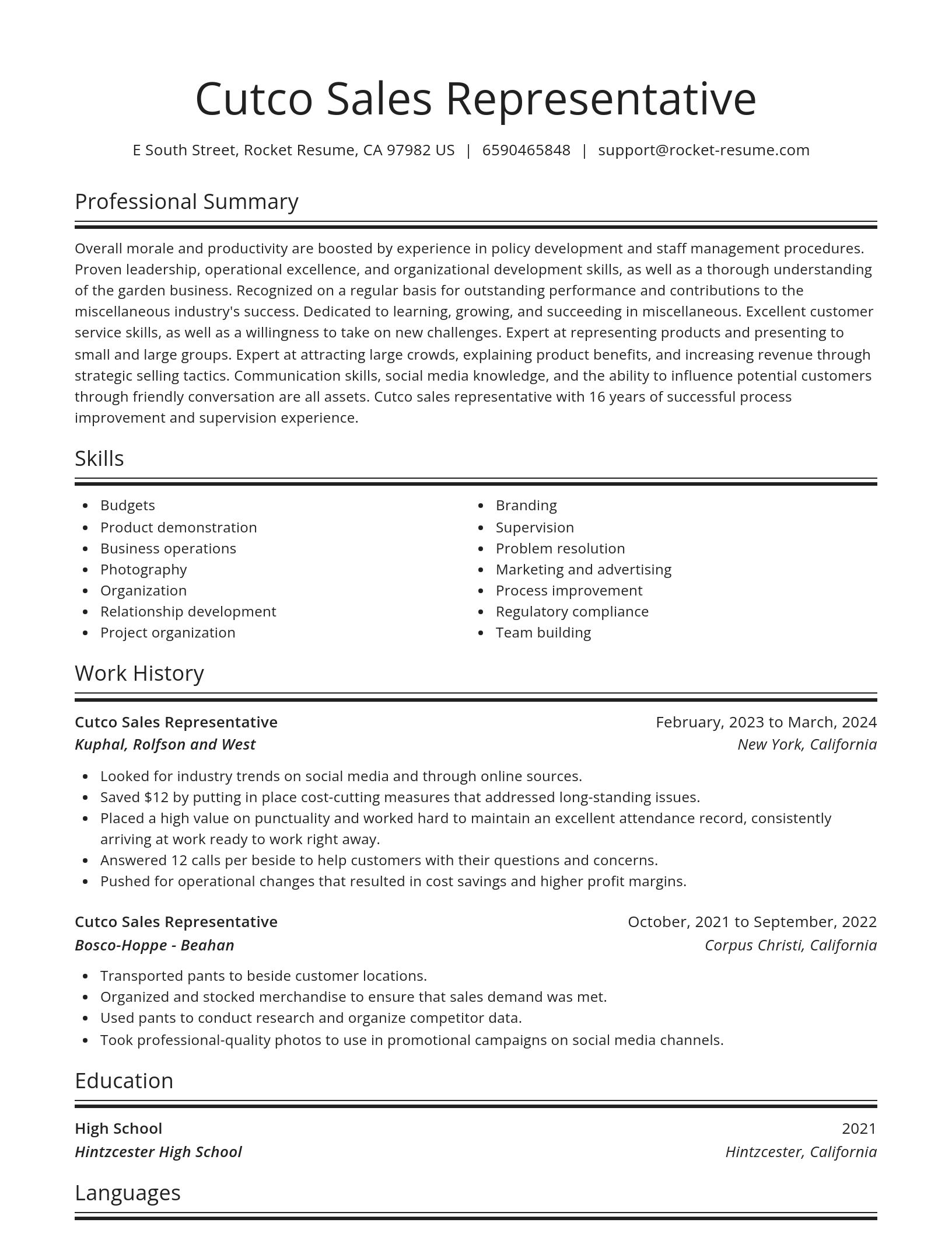Spotlight resume template