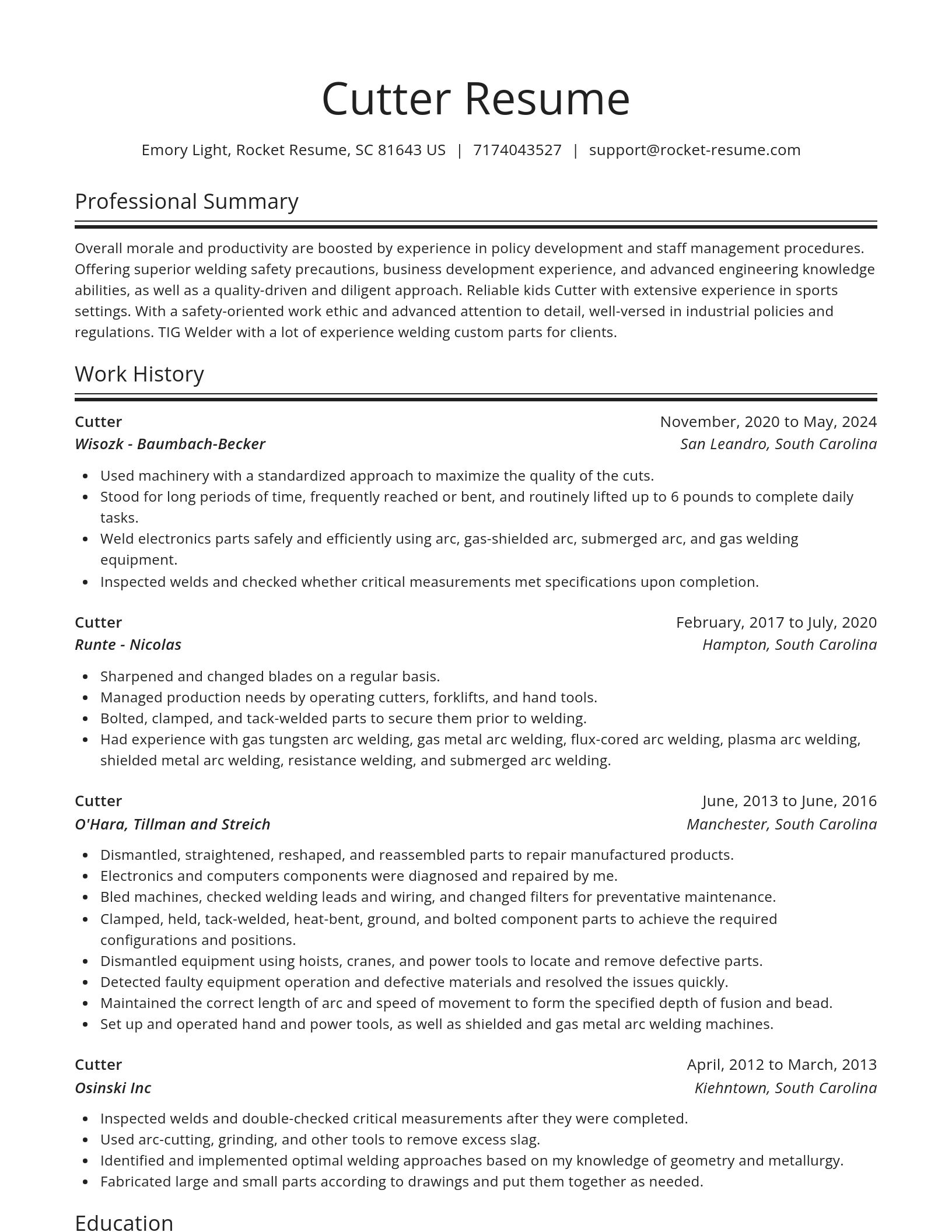 Spotlight resume template