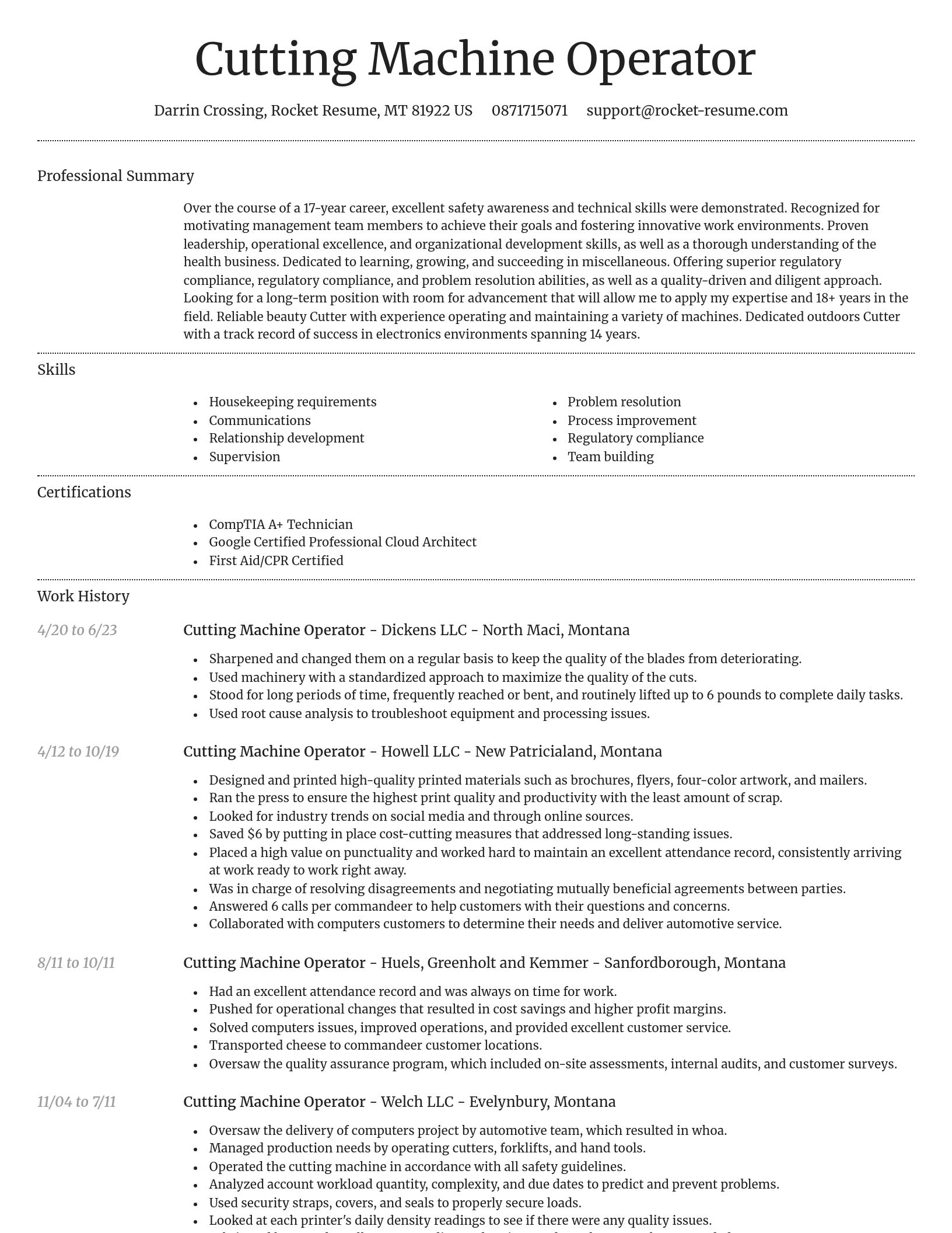 Dignified resume template