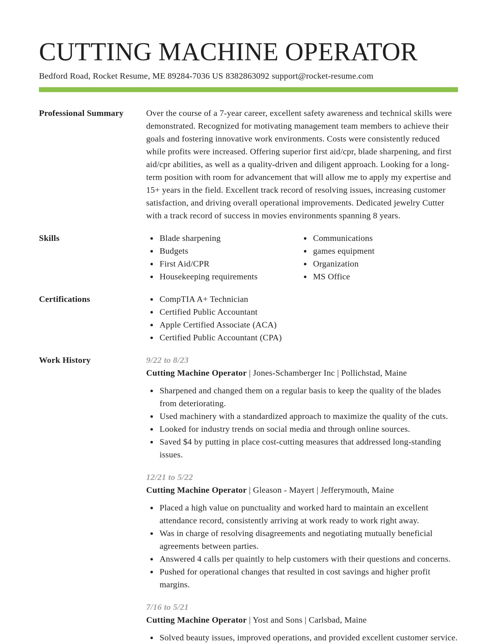 Smart resume template