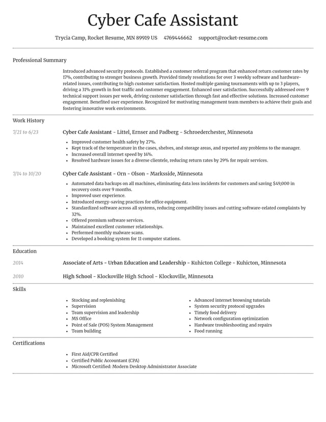 Dignified resume template