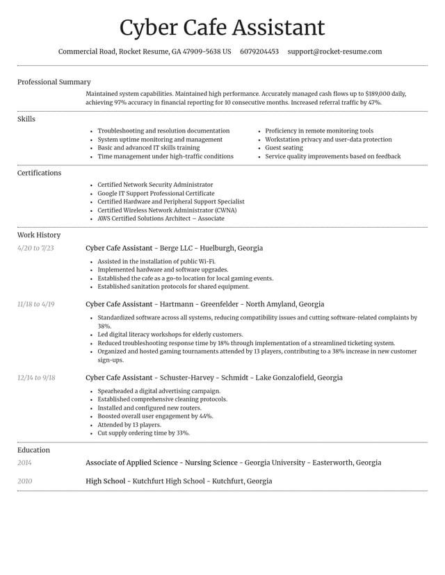 Dignified resume template