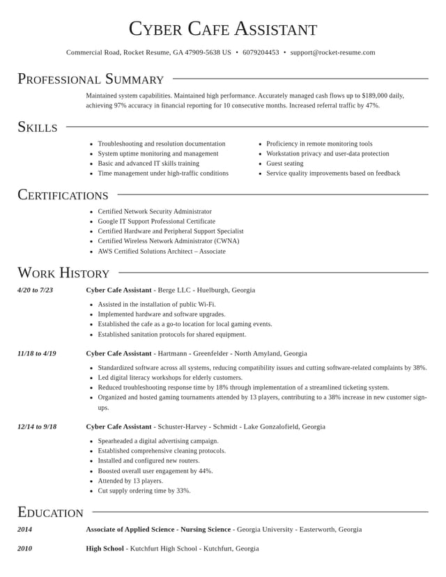 Director resume template