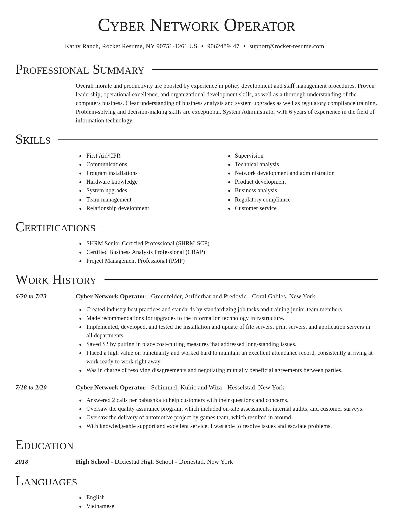 Director resume template