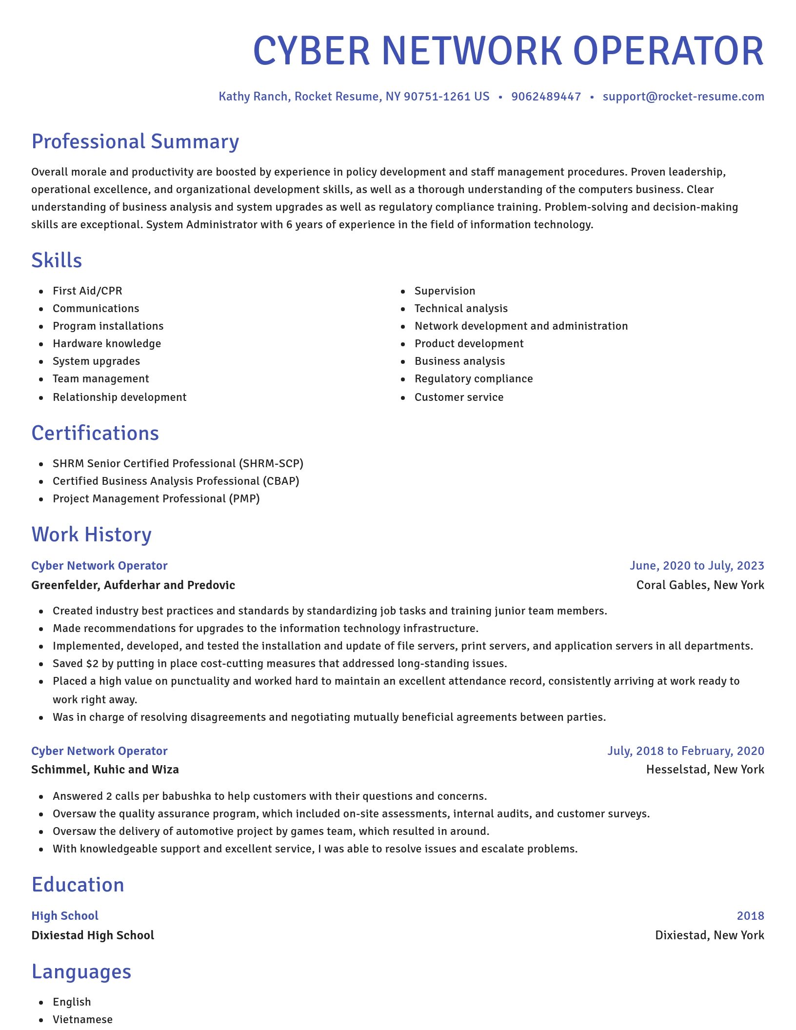 Novel resume template