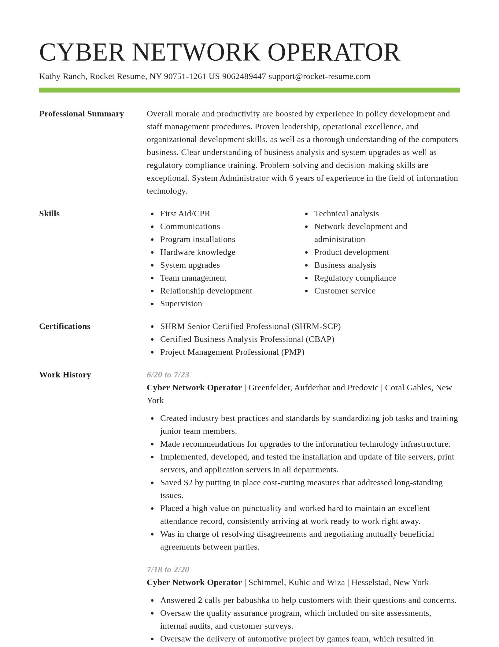 Smart resume template