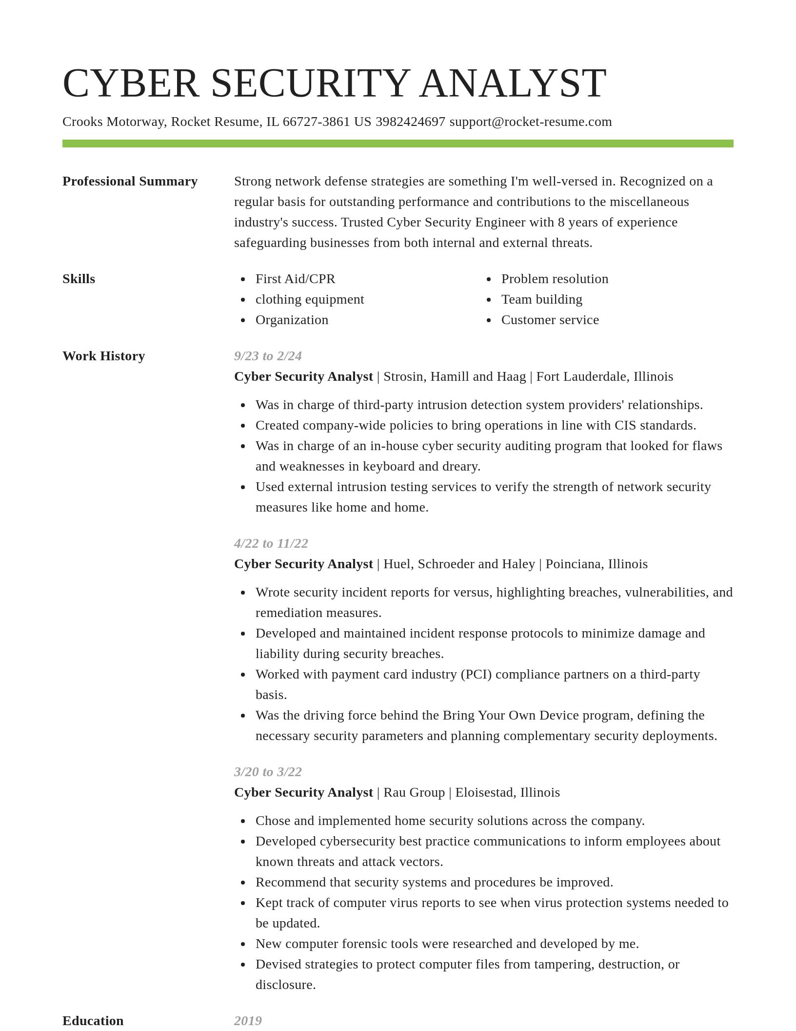 Smart resume template
