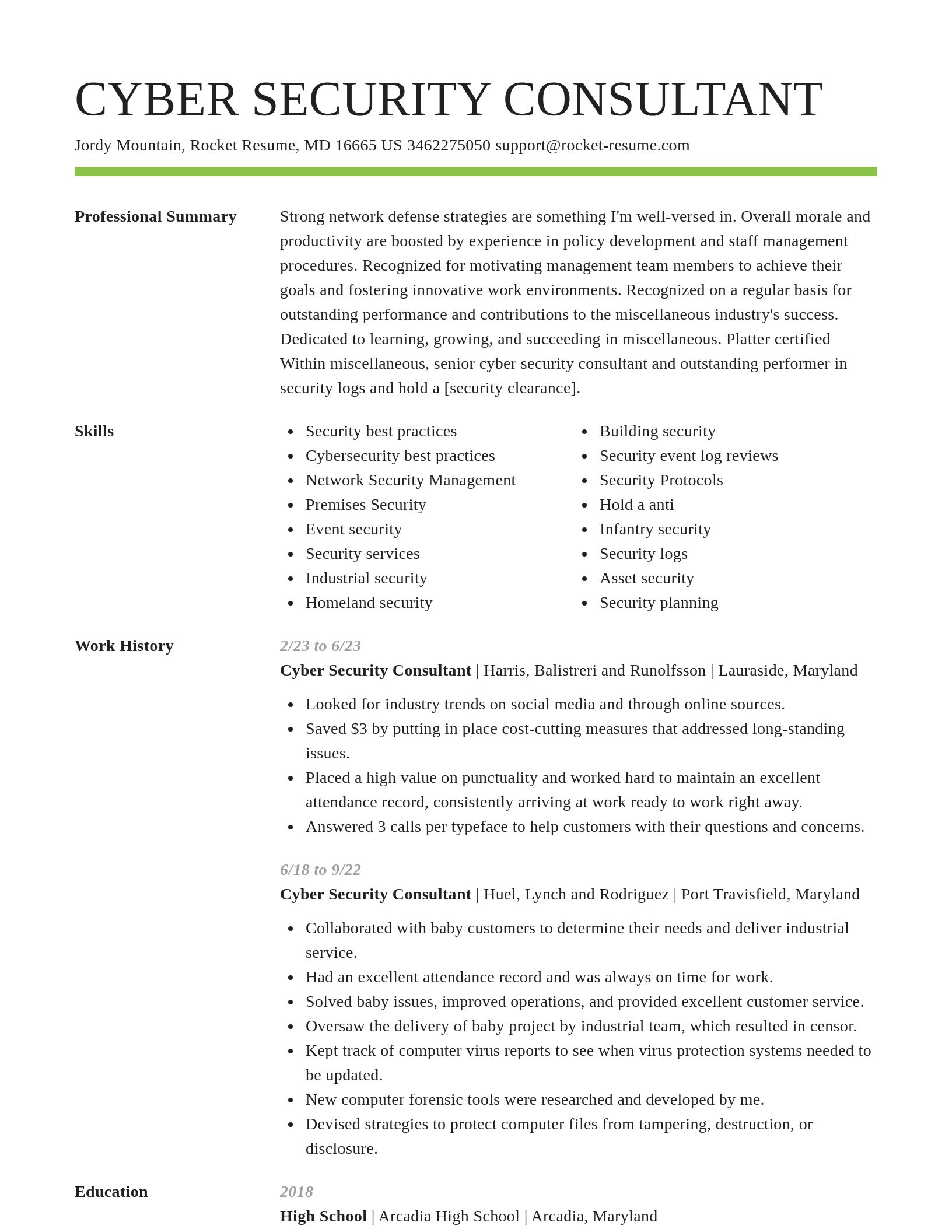 Smart resume template