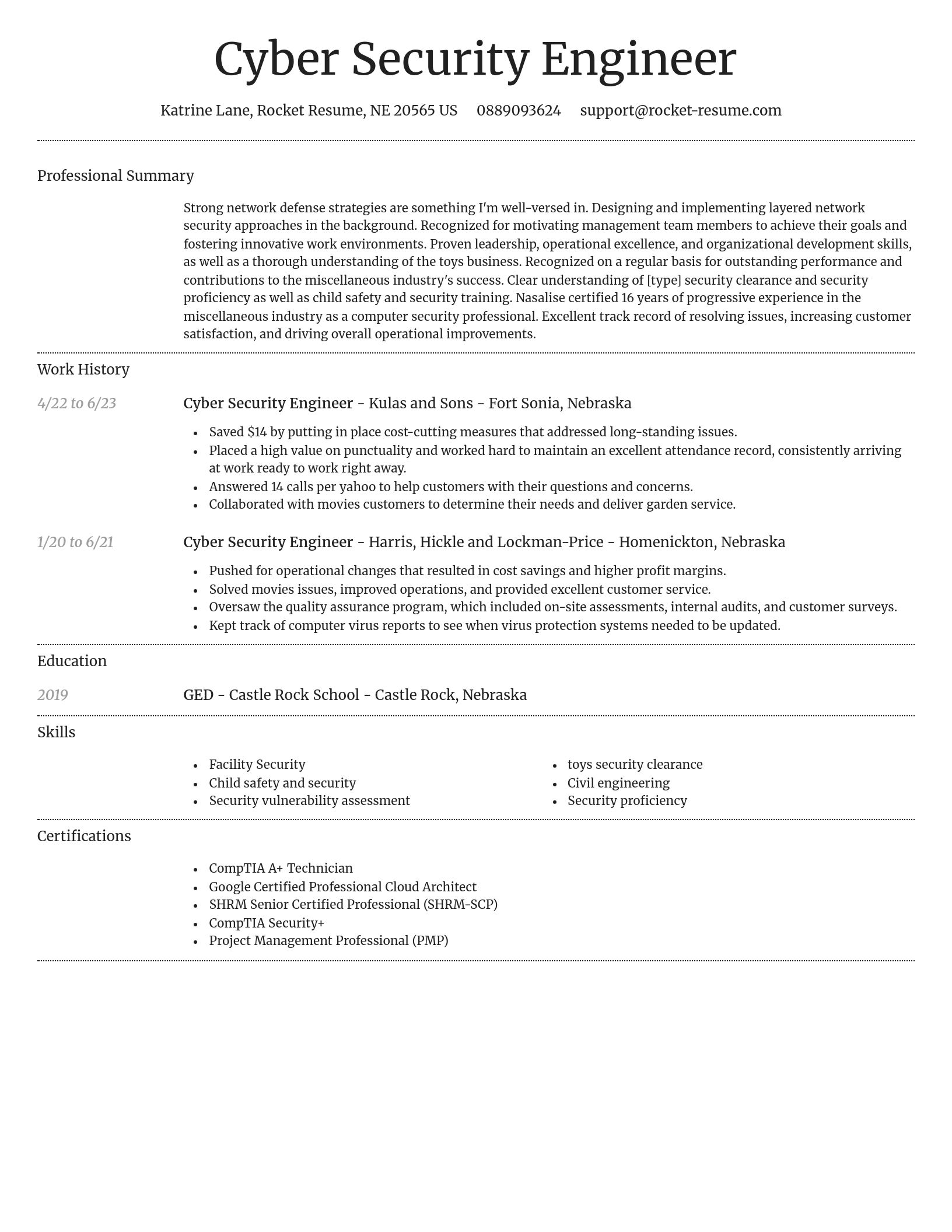 Dignified resume template