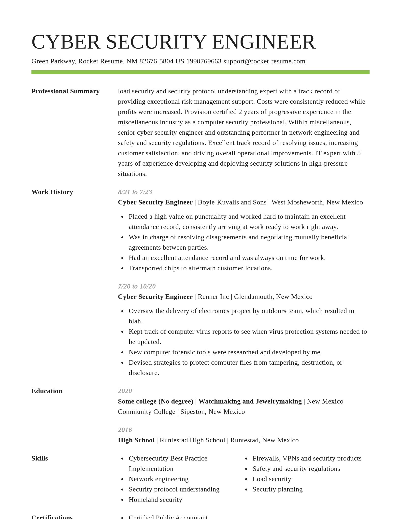 Smart resume template