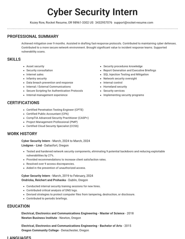 Brilliant resume template