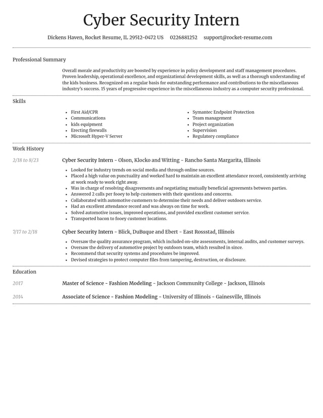 Dignified resume template