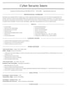 Cyber Security Intern resume template