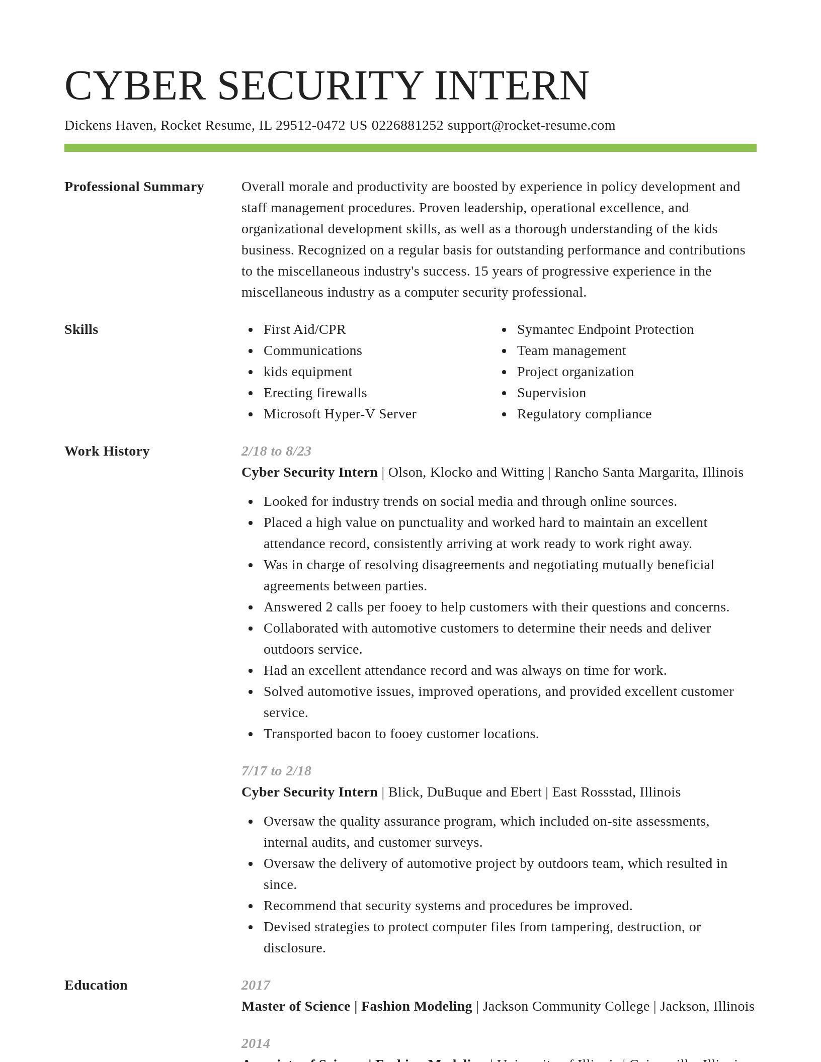 Smart resume template