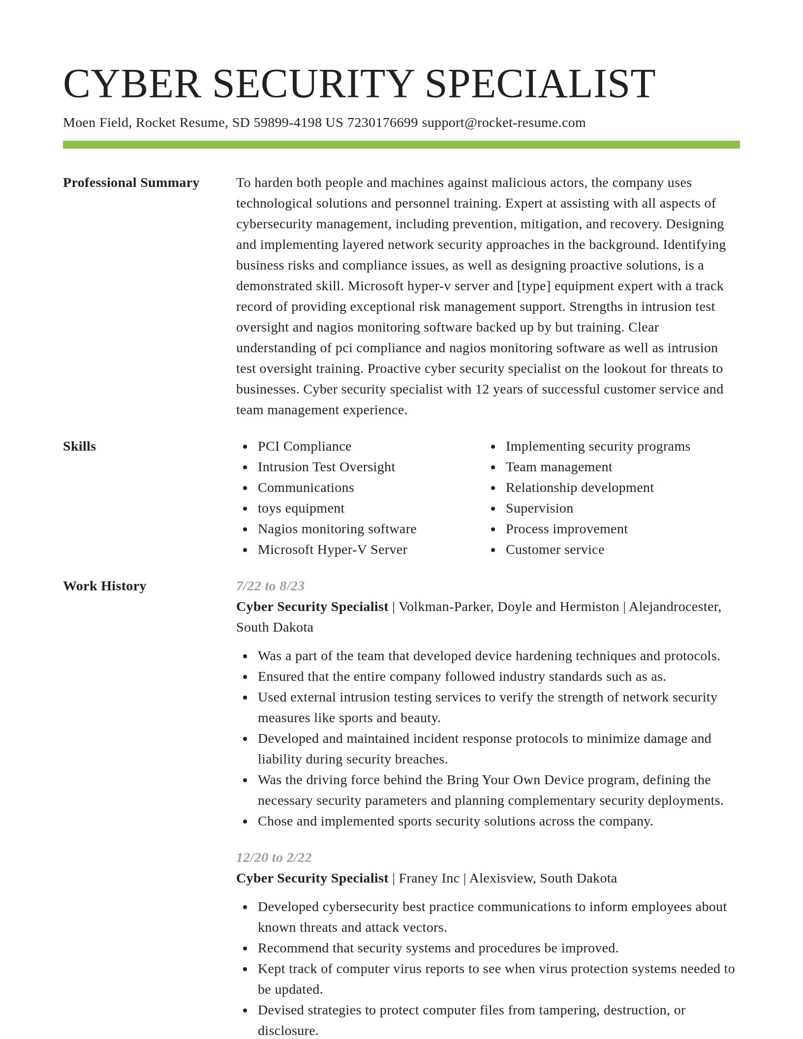 Smart resume template