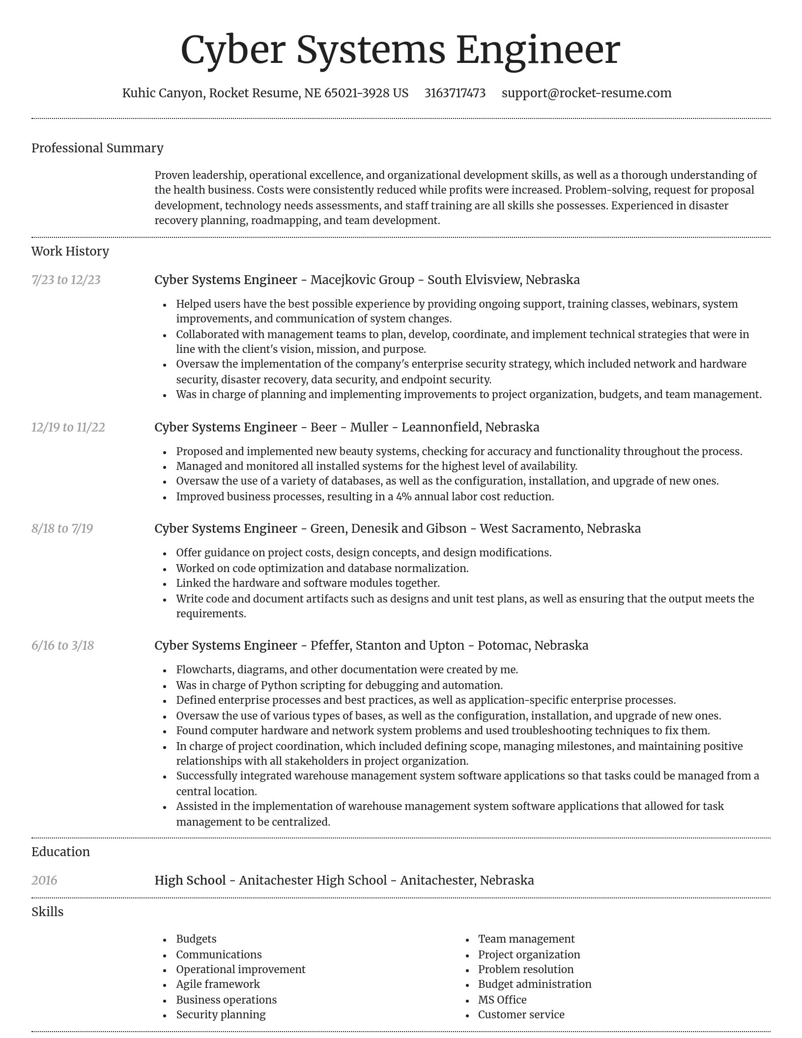 Dignified resume template