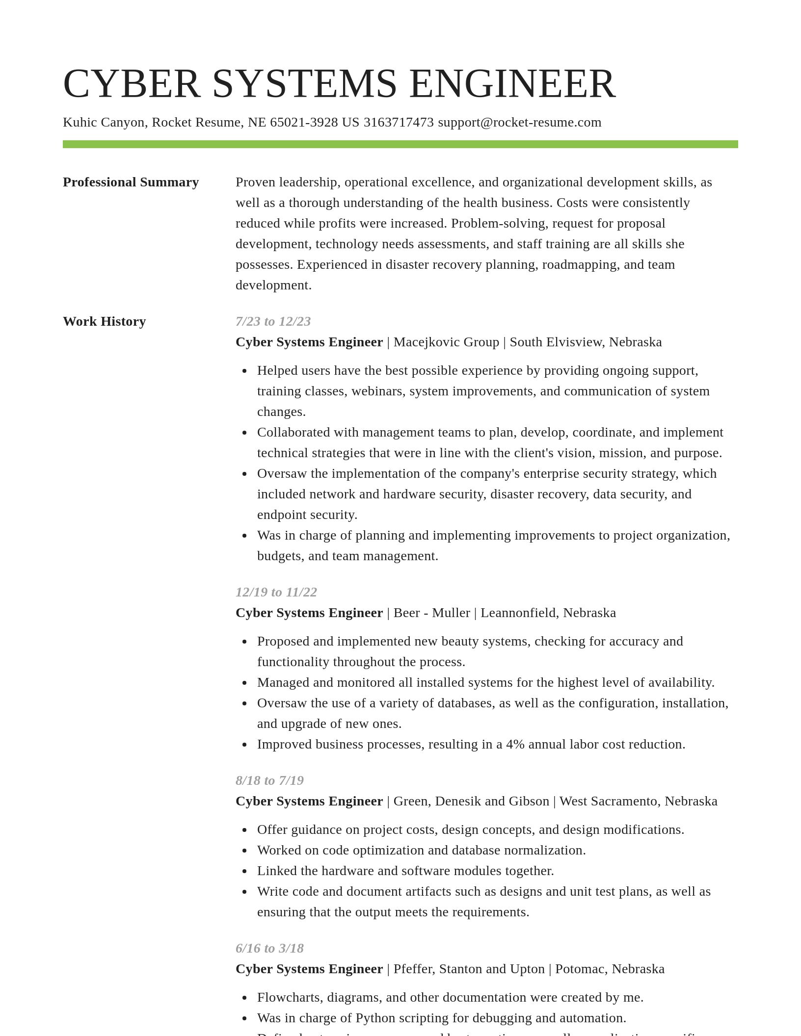 Smart resume template