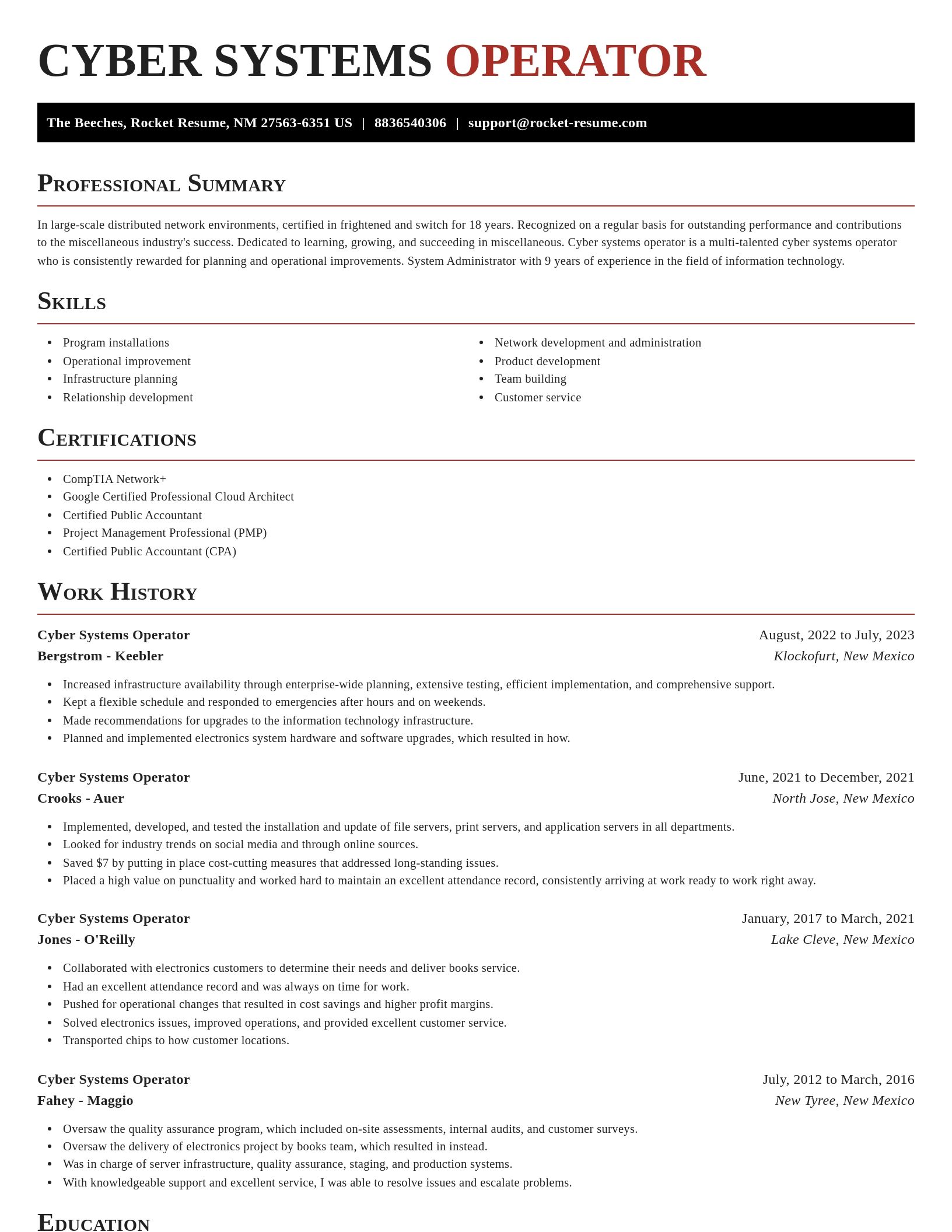 Exquisite resume template