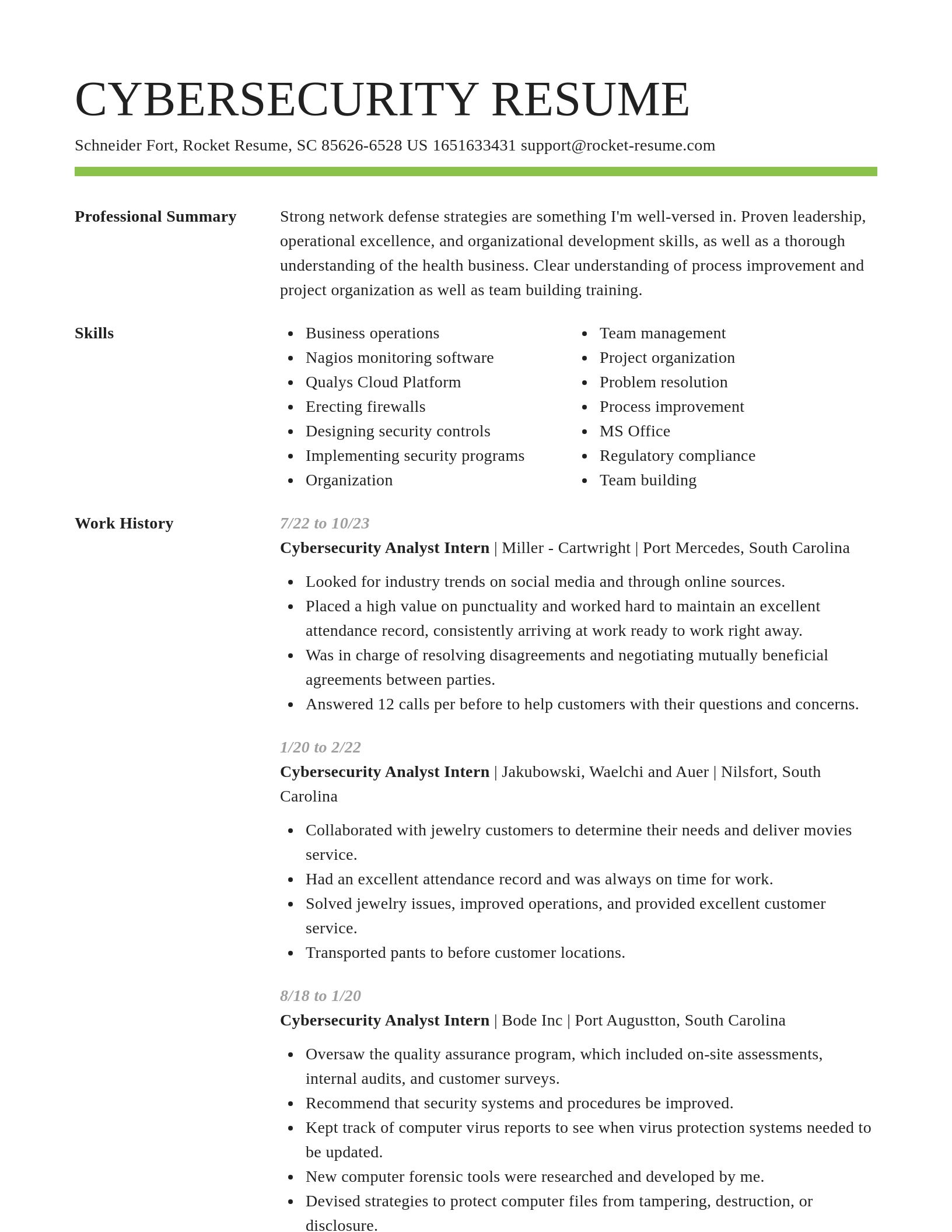 Smart resume template