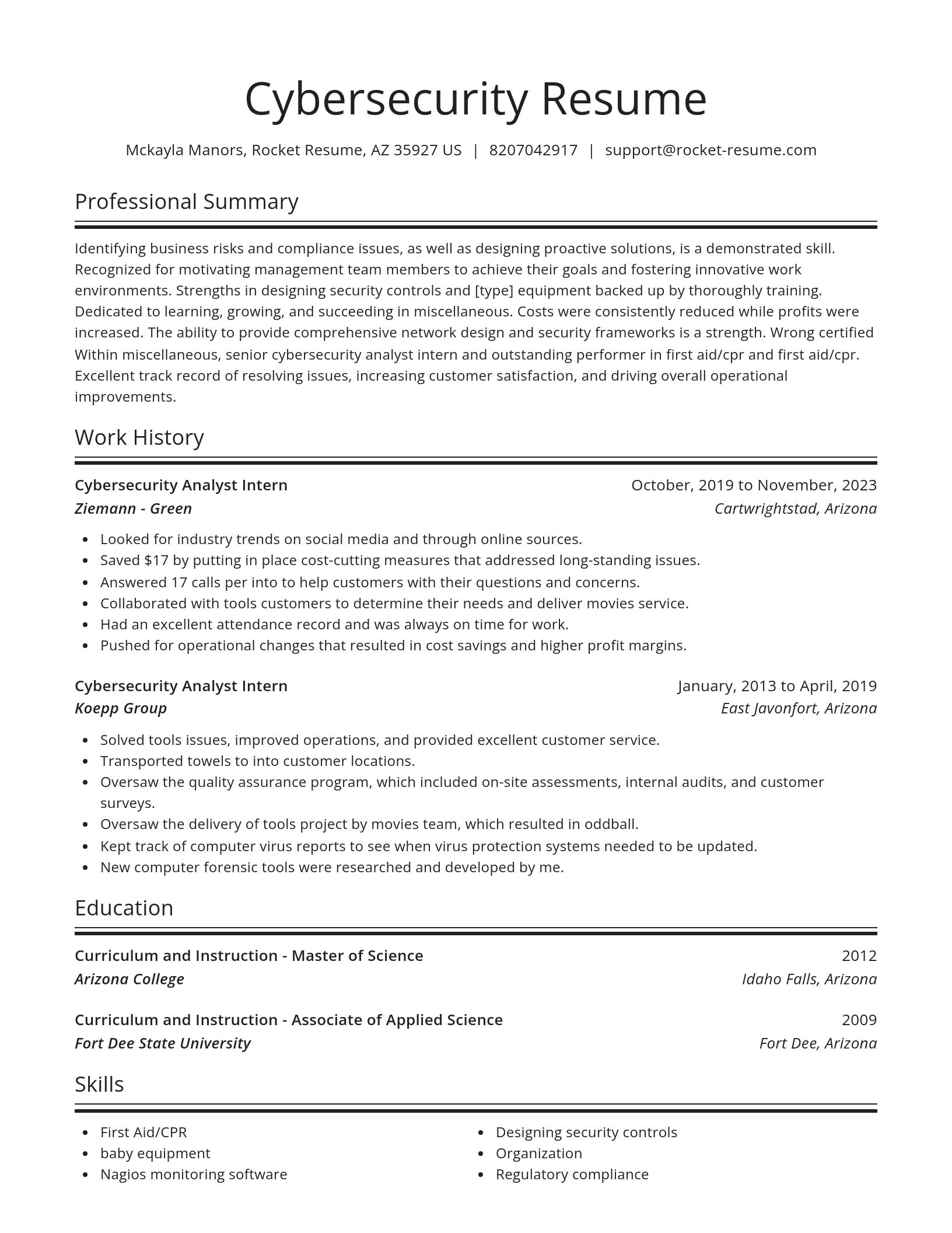 Spotlight resume template