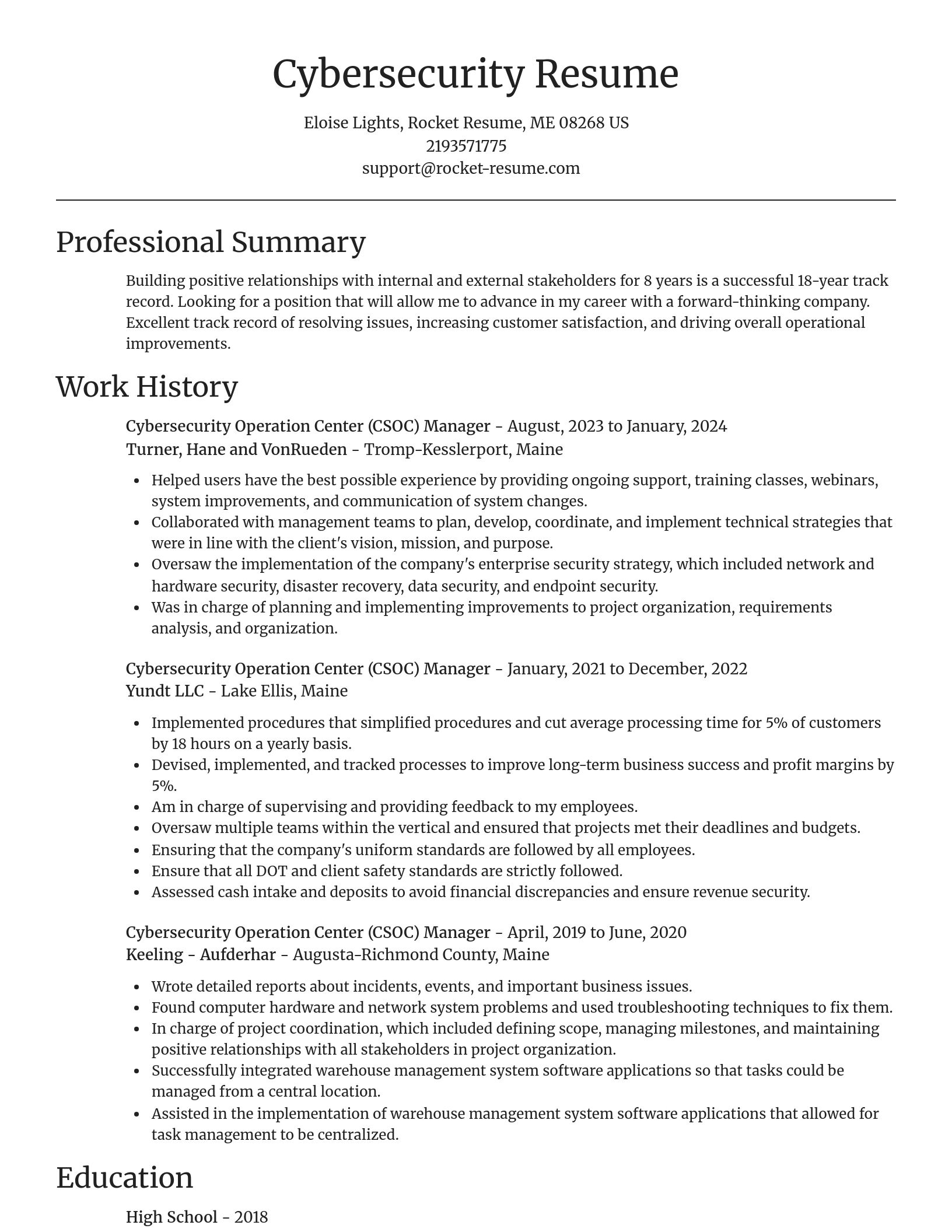 Focal Point resume template