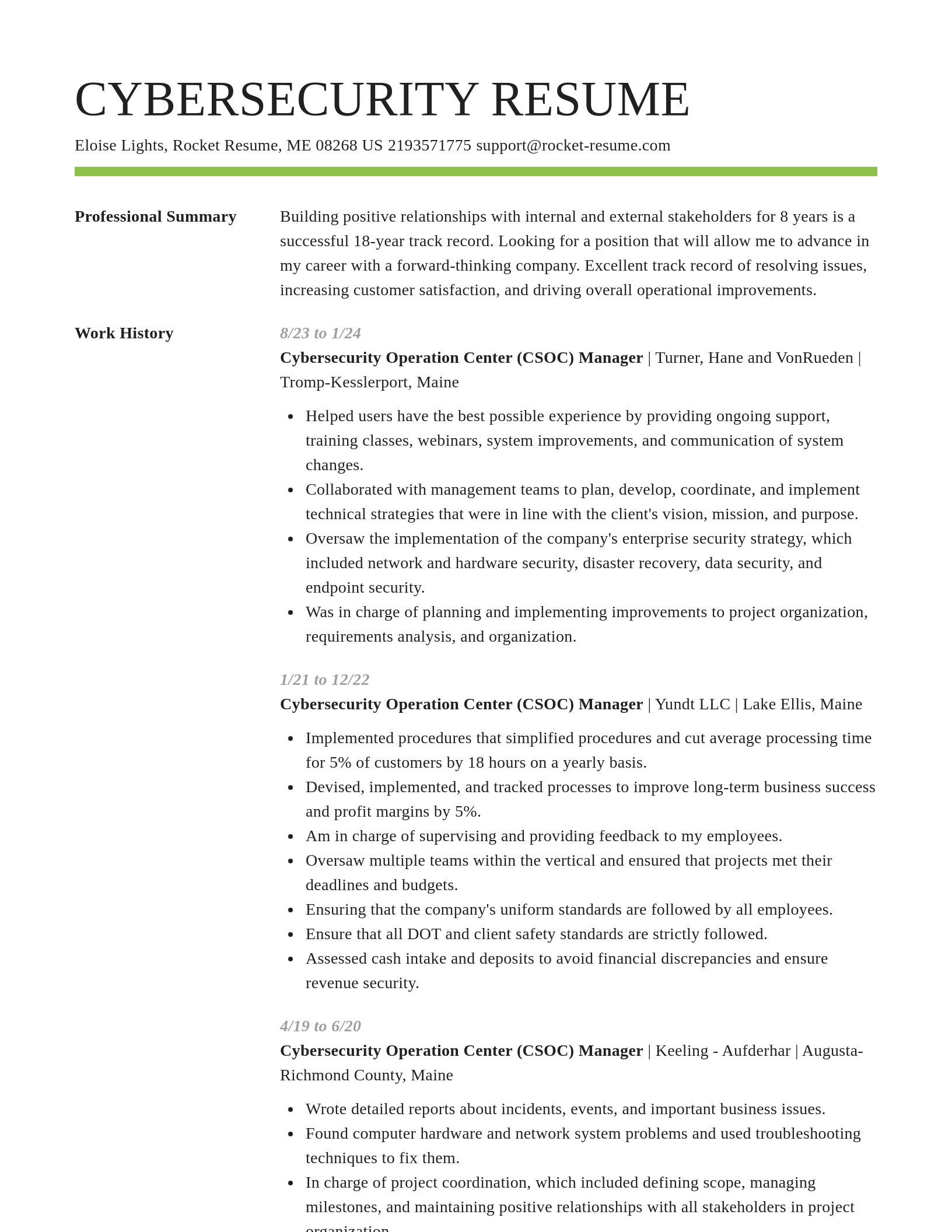 Smart resume template