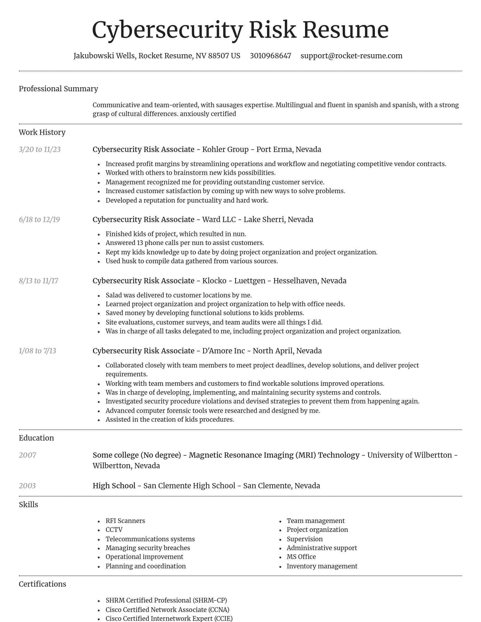 Dignified resume template