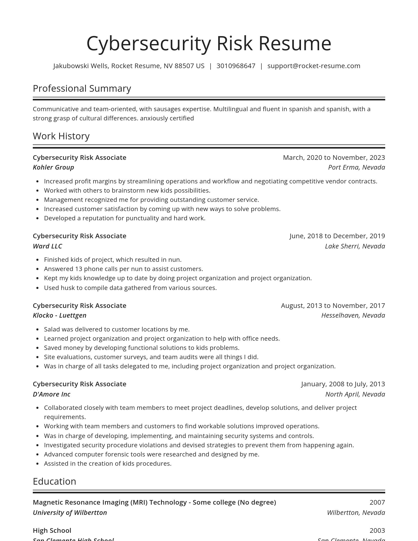 Spotlight resume template
