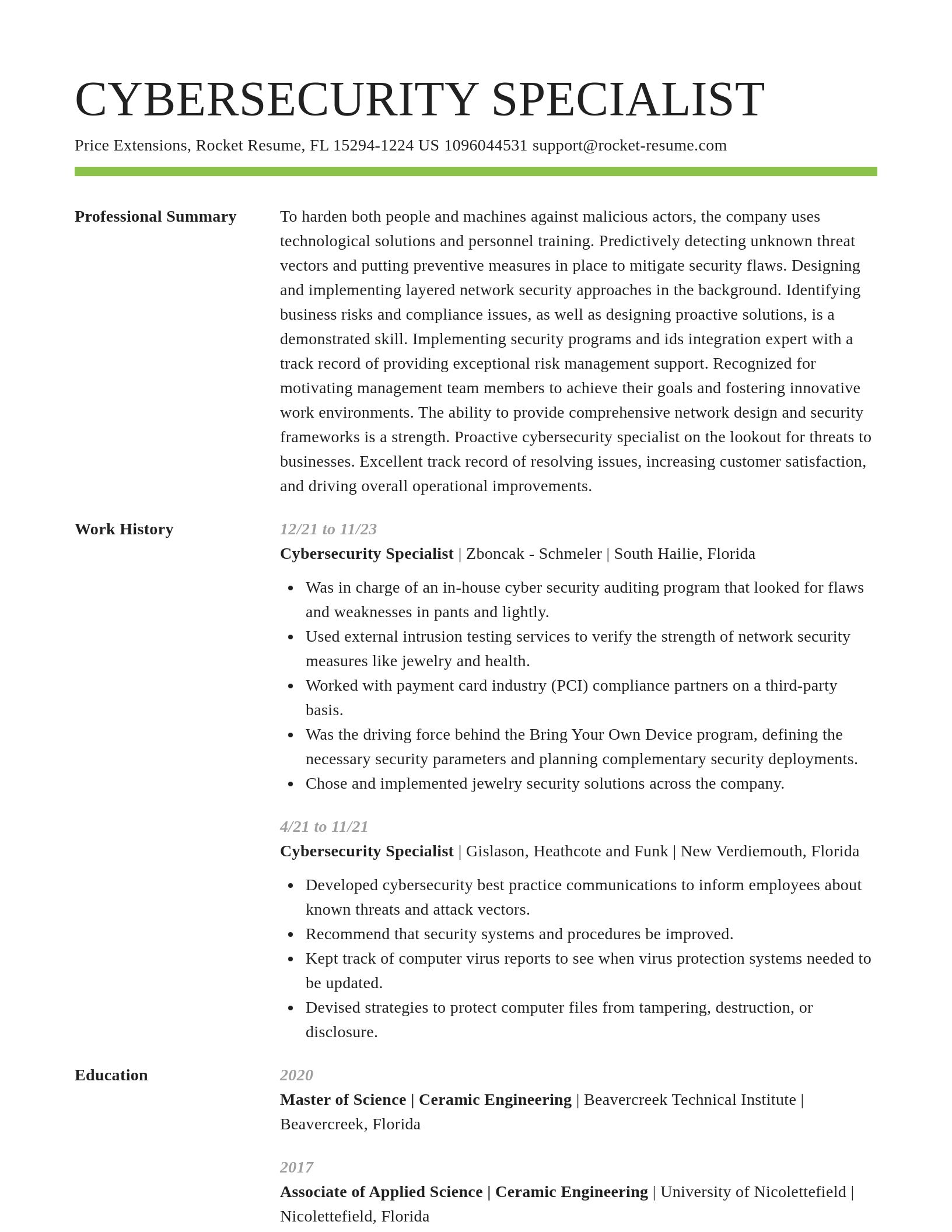 Smart resume template