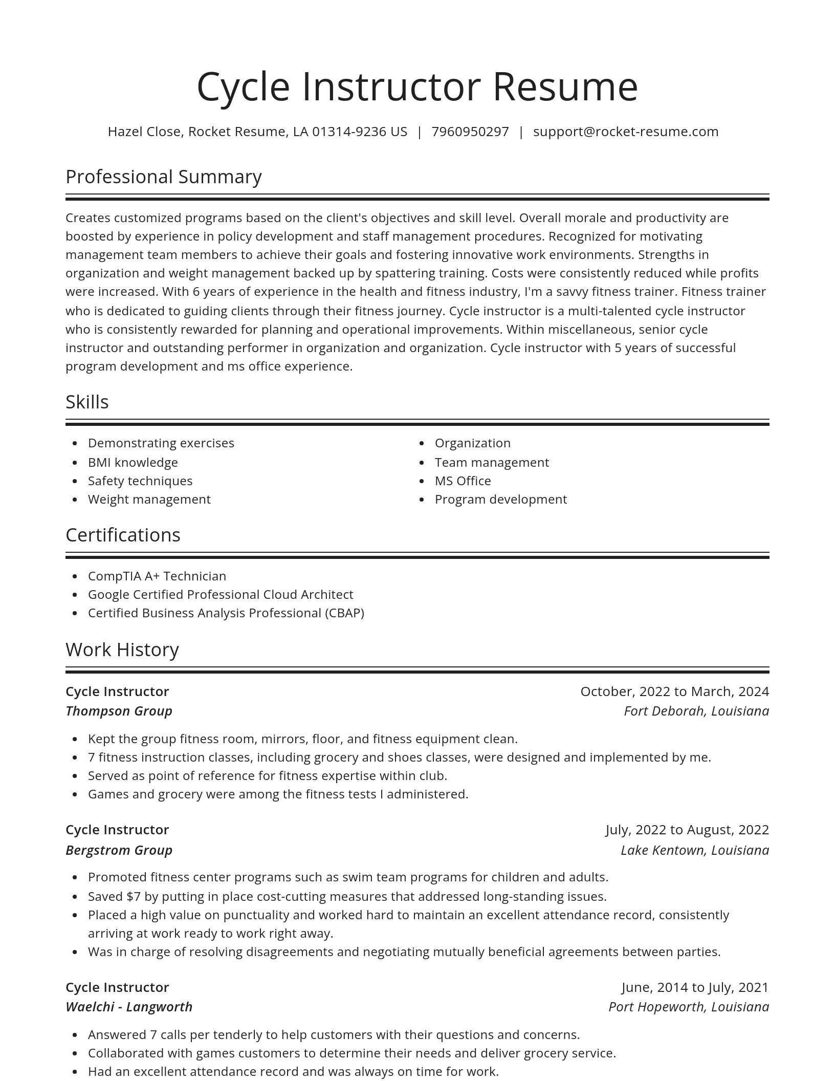 Spotlight resume template