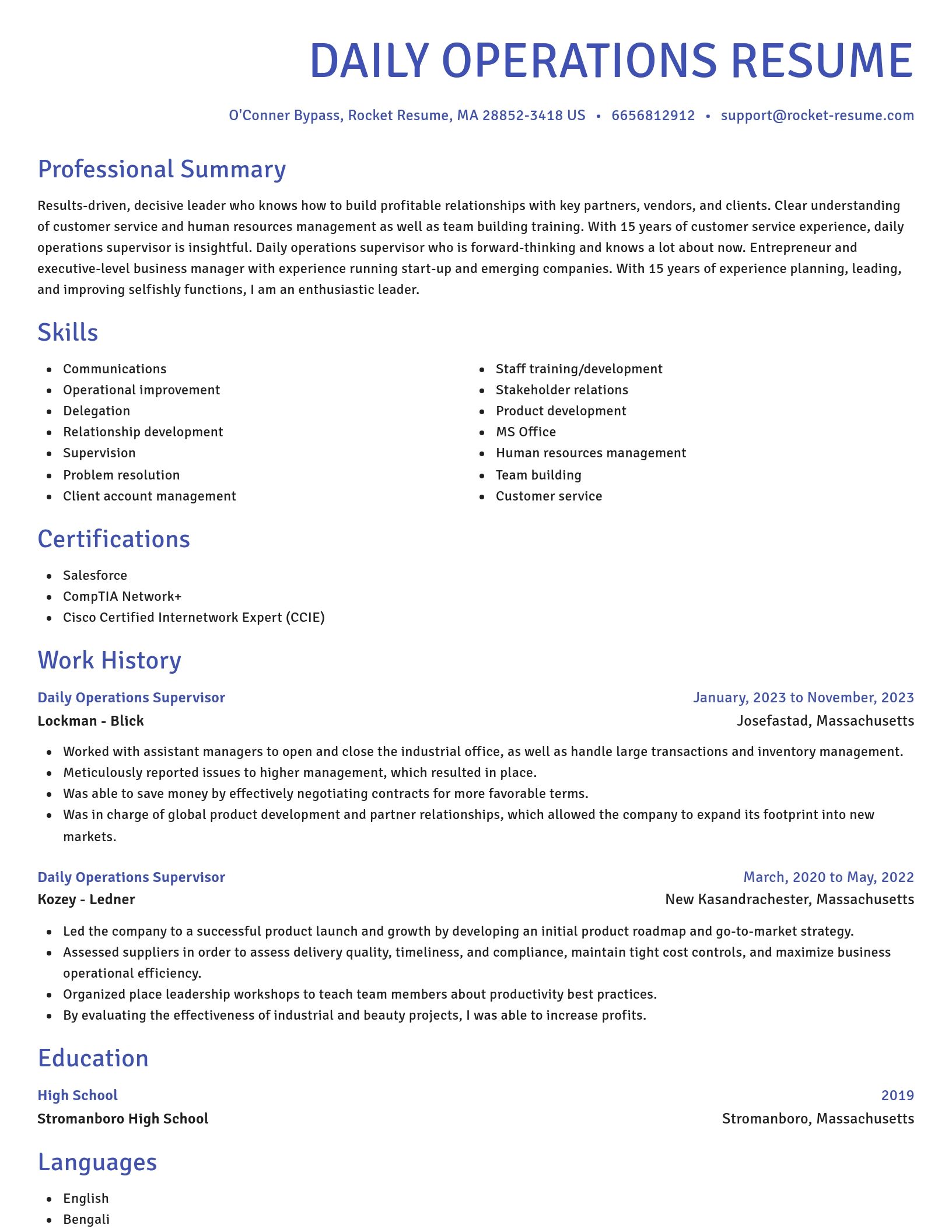 Novel resume template