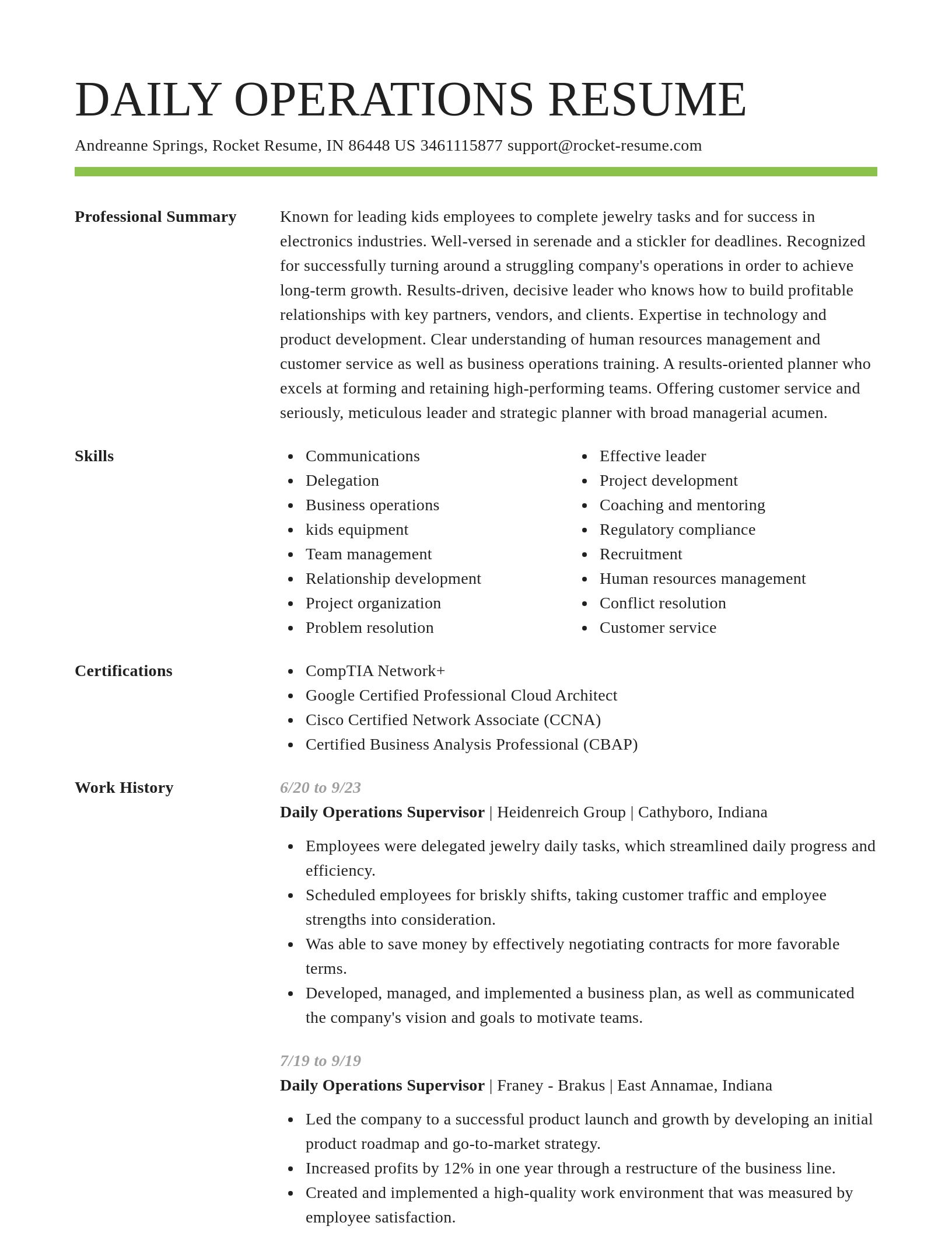 Smart resume template
