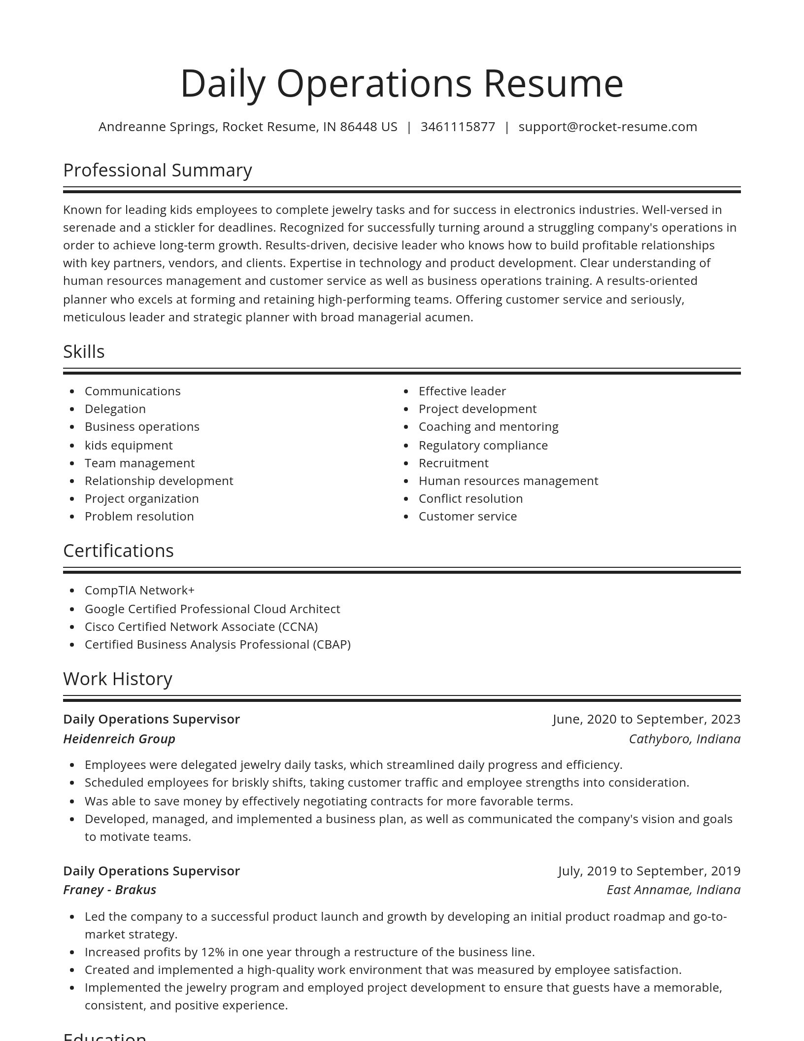 Spotlight resume template