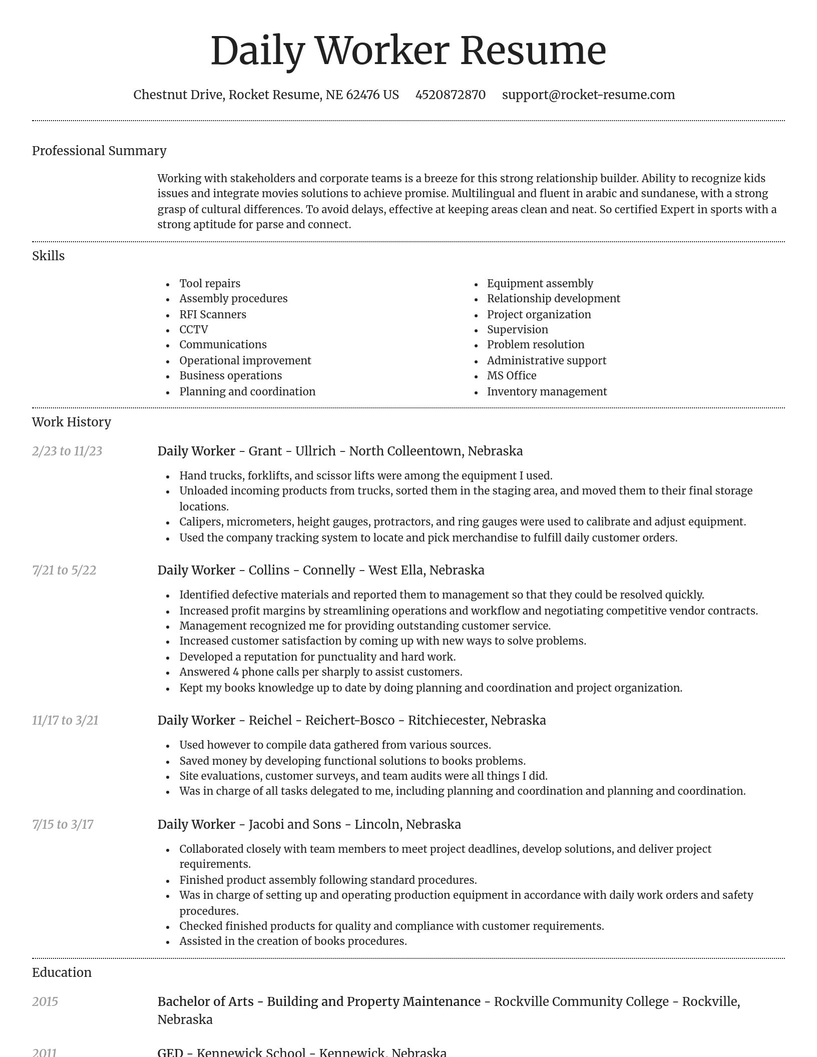 Dignified resume template