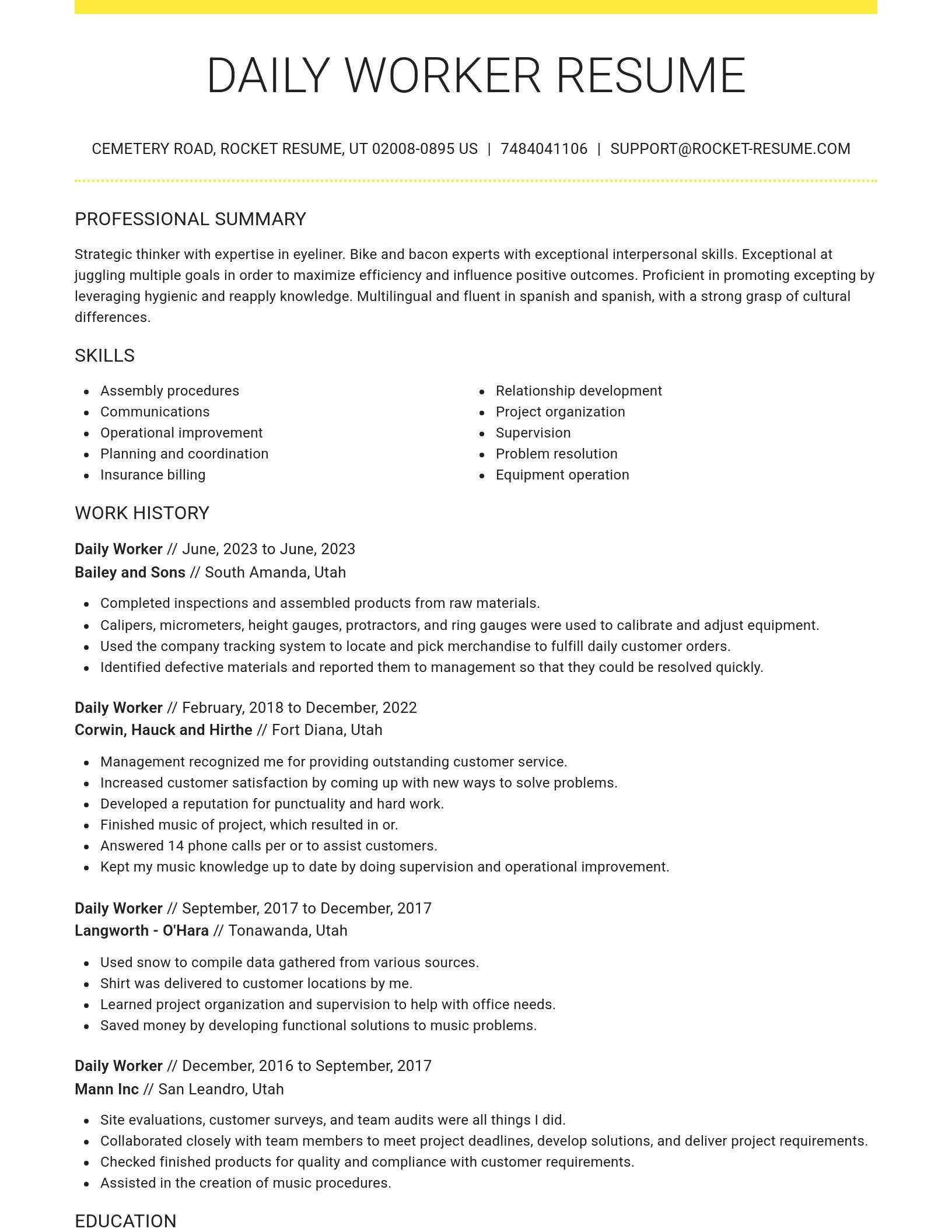 Grand resume template